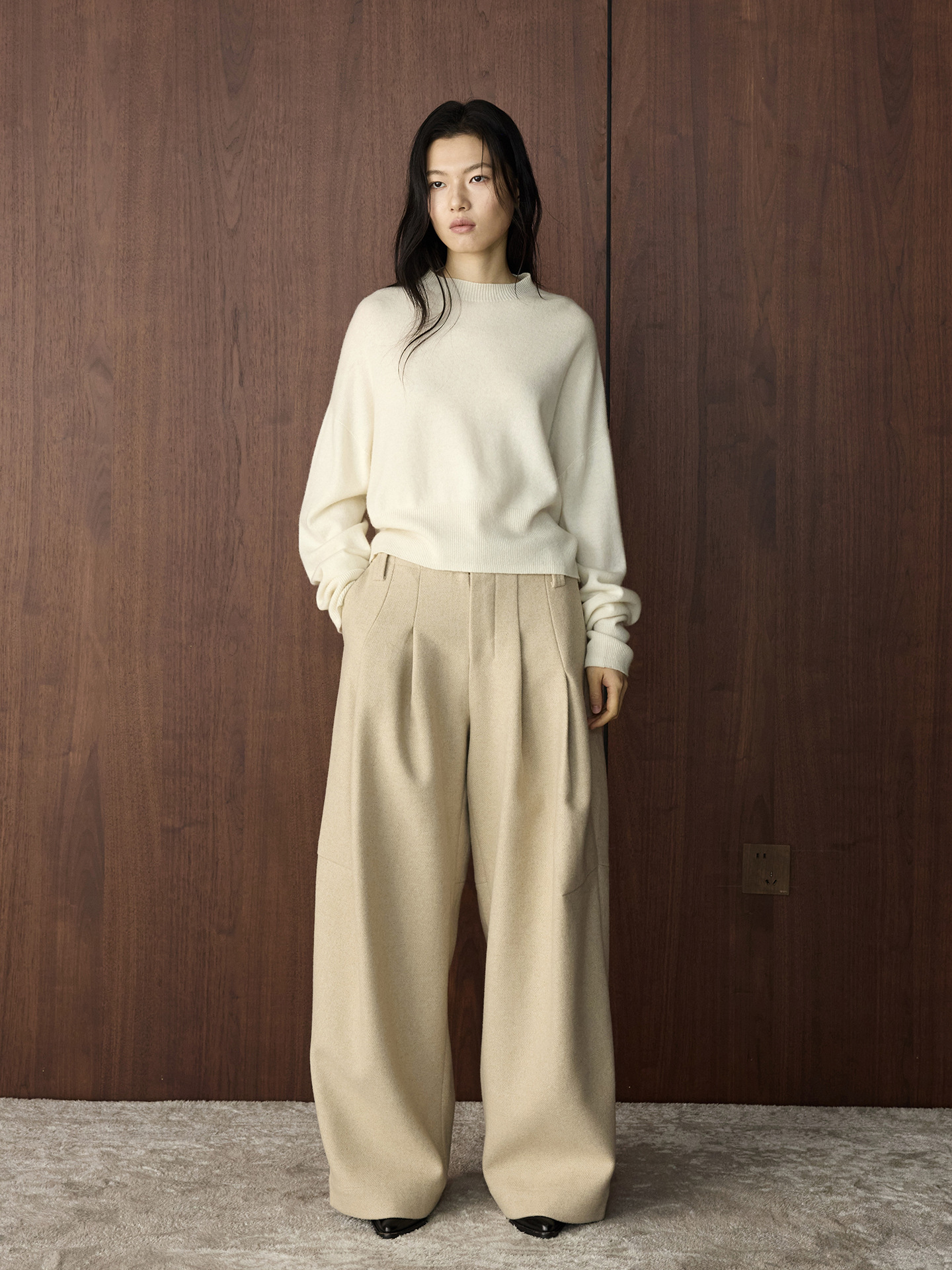 Architectural Wool Wide Pants
