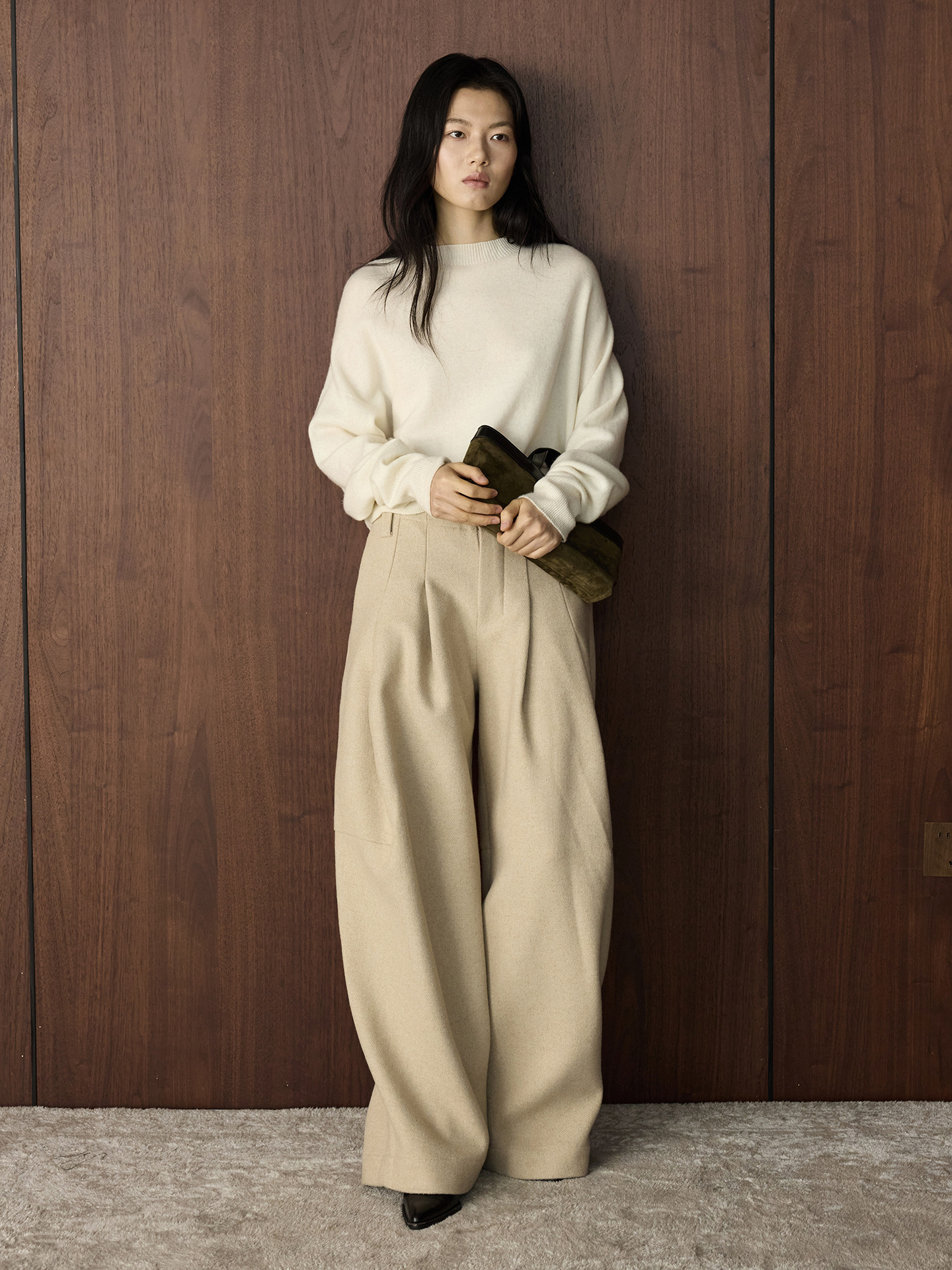 Architectural Wool Wide Pants