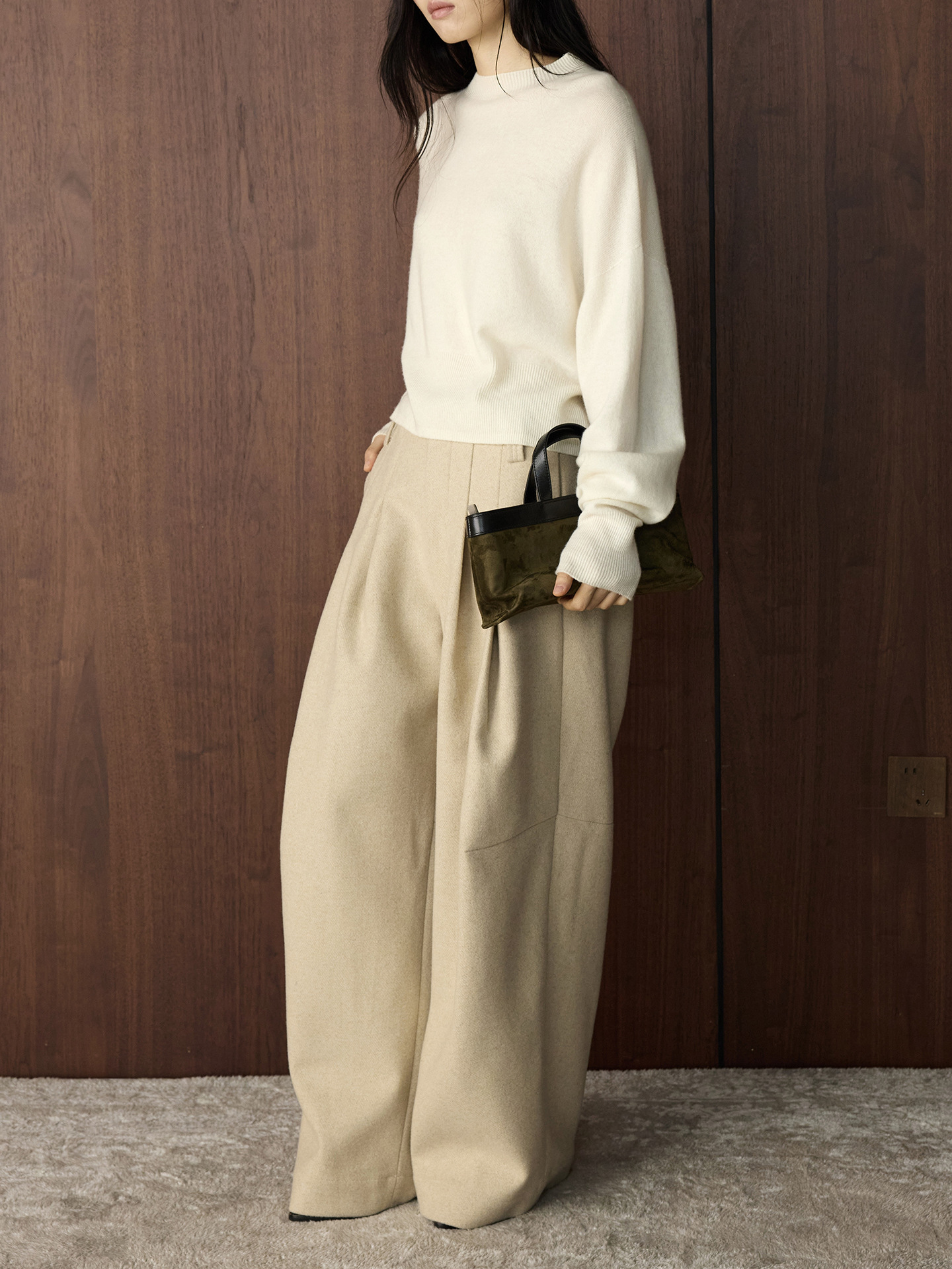Architectural Wool Wide Pants