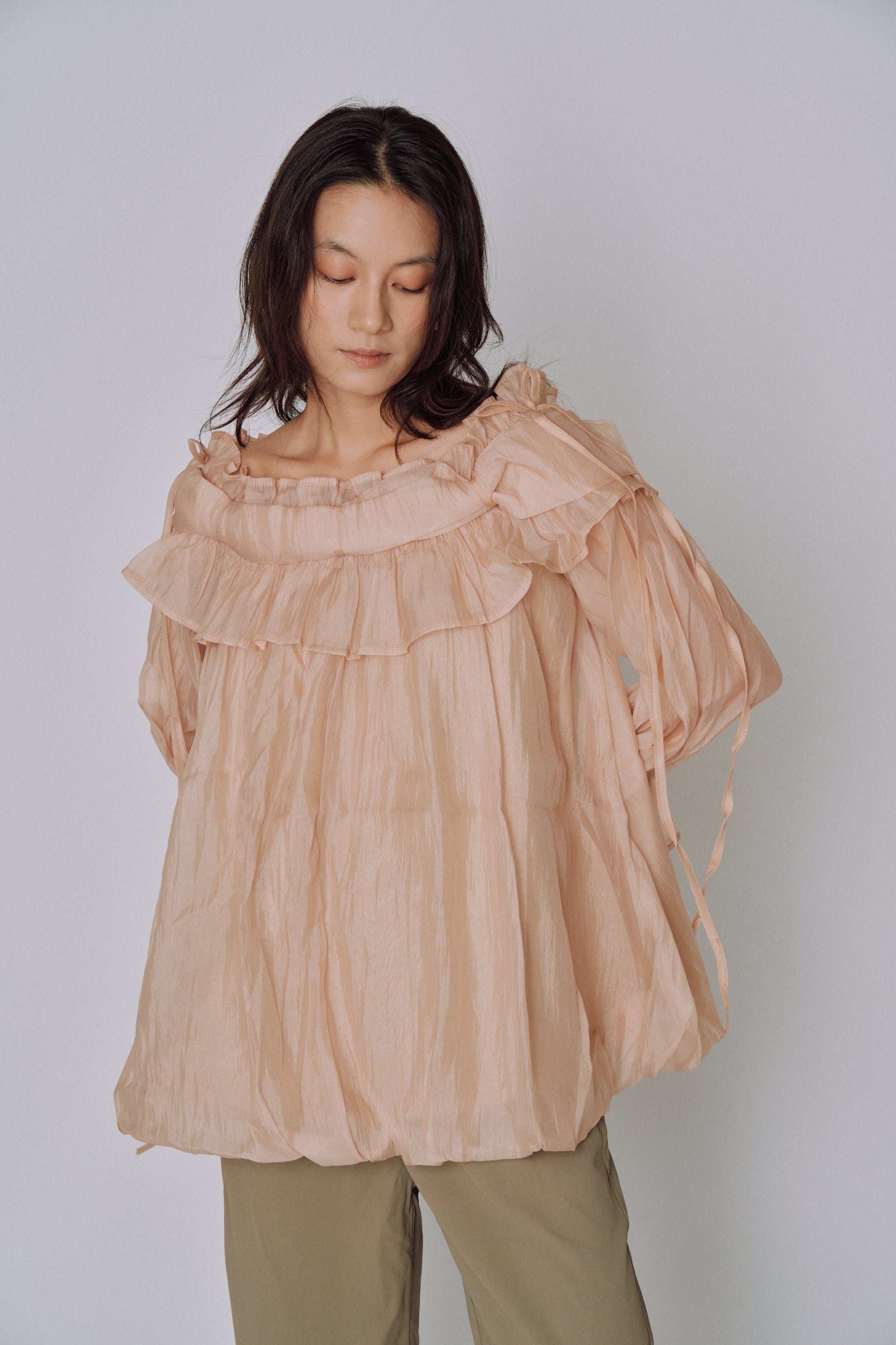 Cloud Ruffle Off-Shoulder Blouse