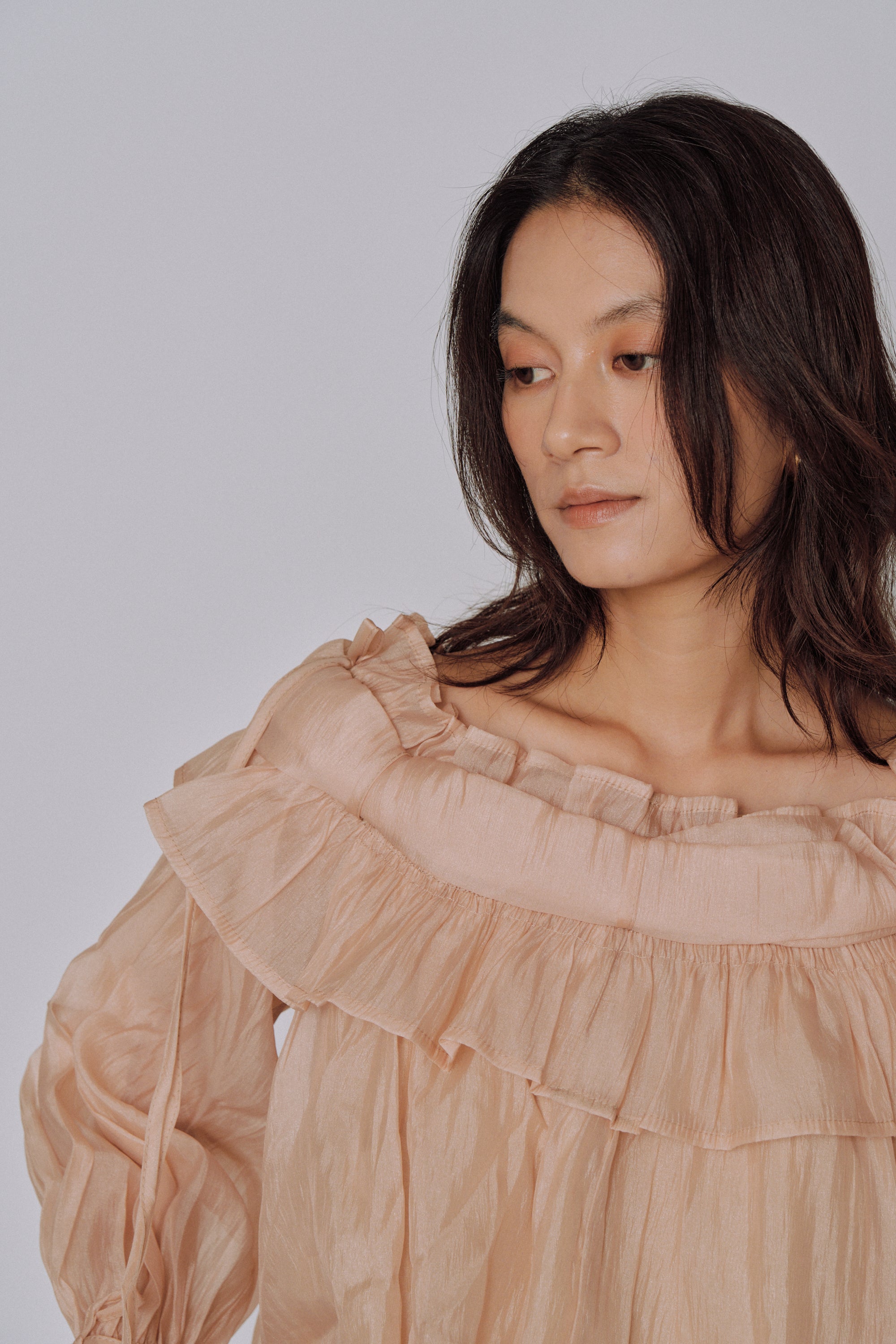 Cloud Ruffle Off-Shoulder Blouse
