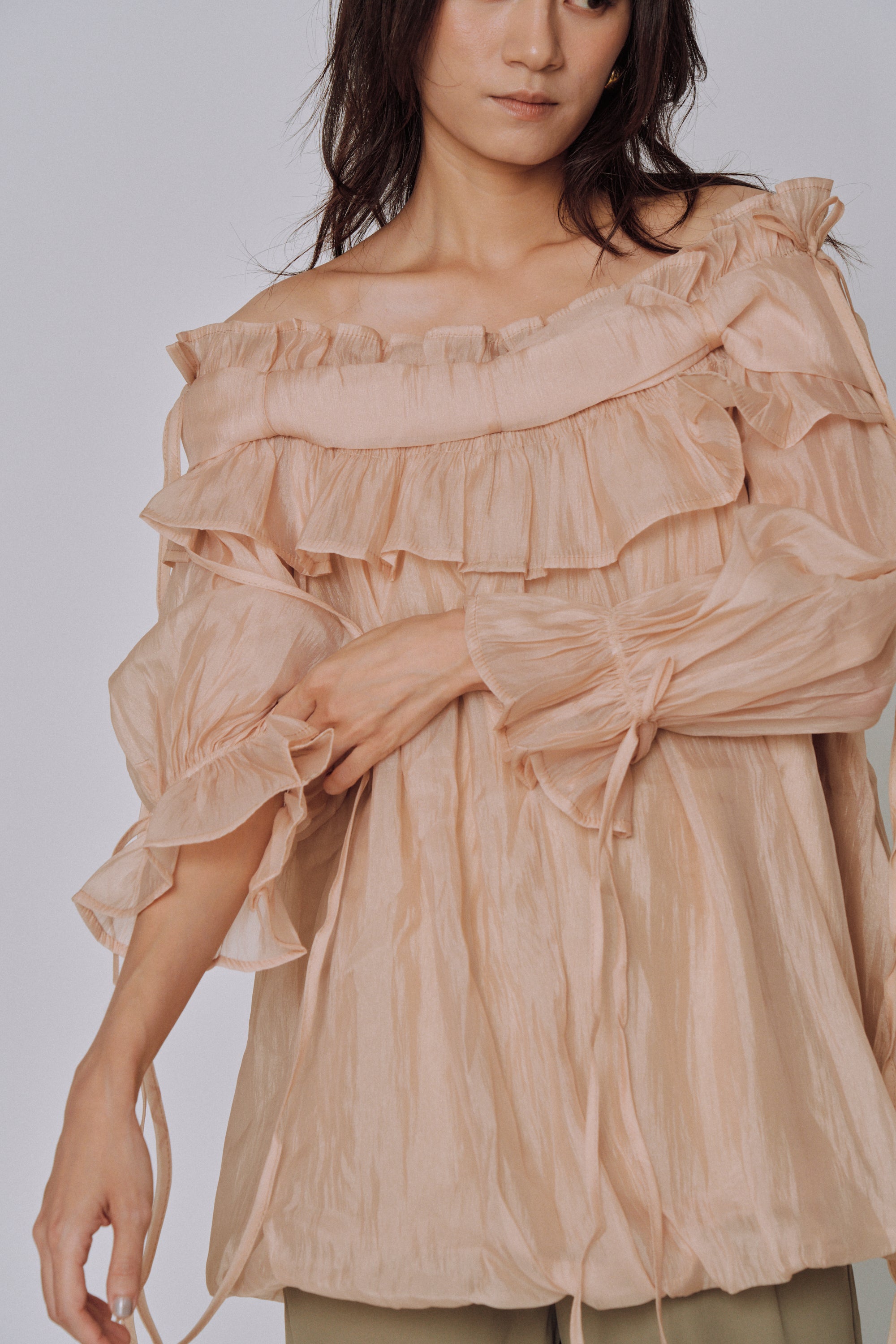 Cloud Ruffle Off-Shoulder Blouse