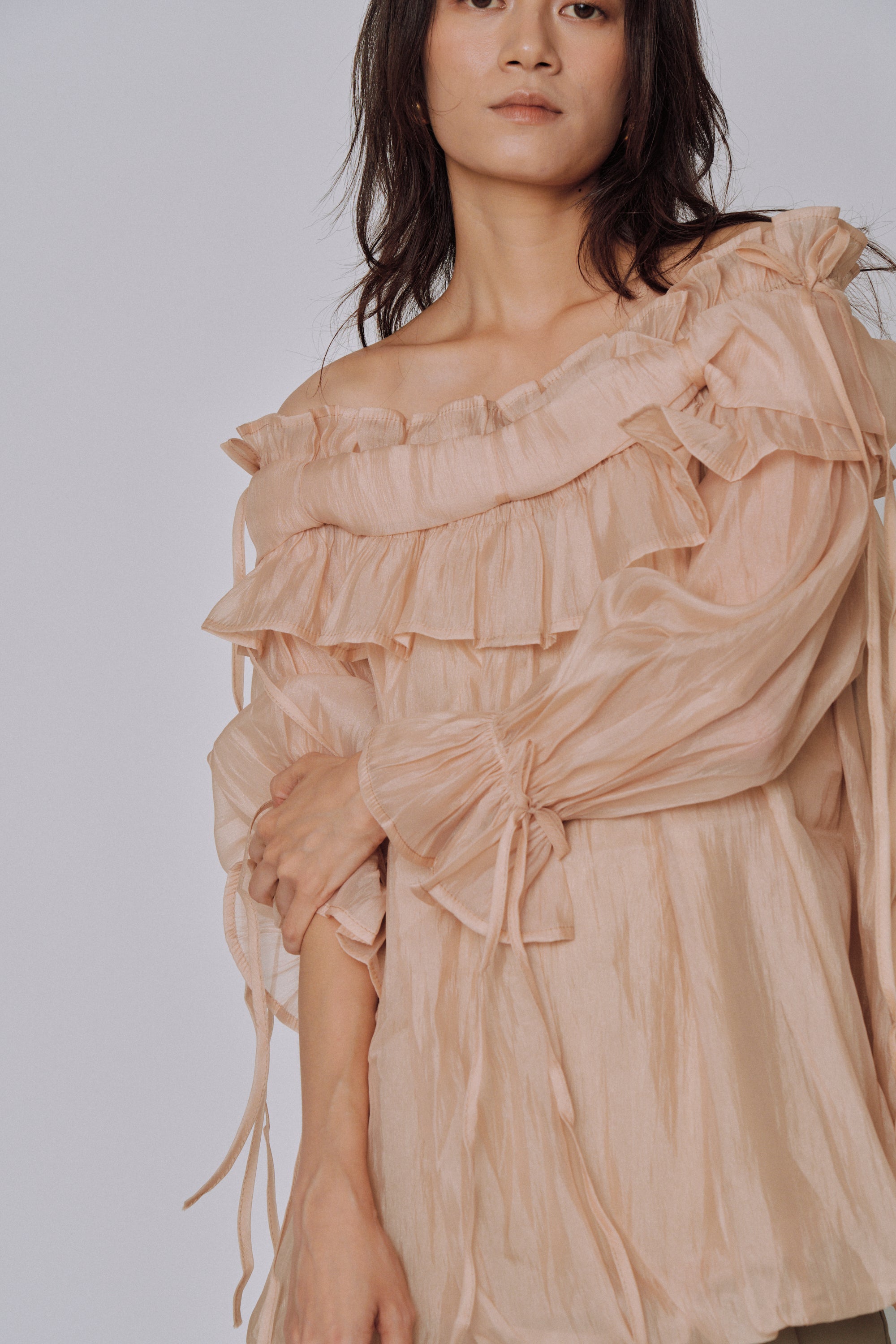 Cloud Ruffle Off-Shoulder Blouse