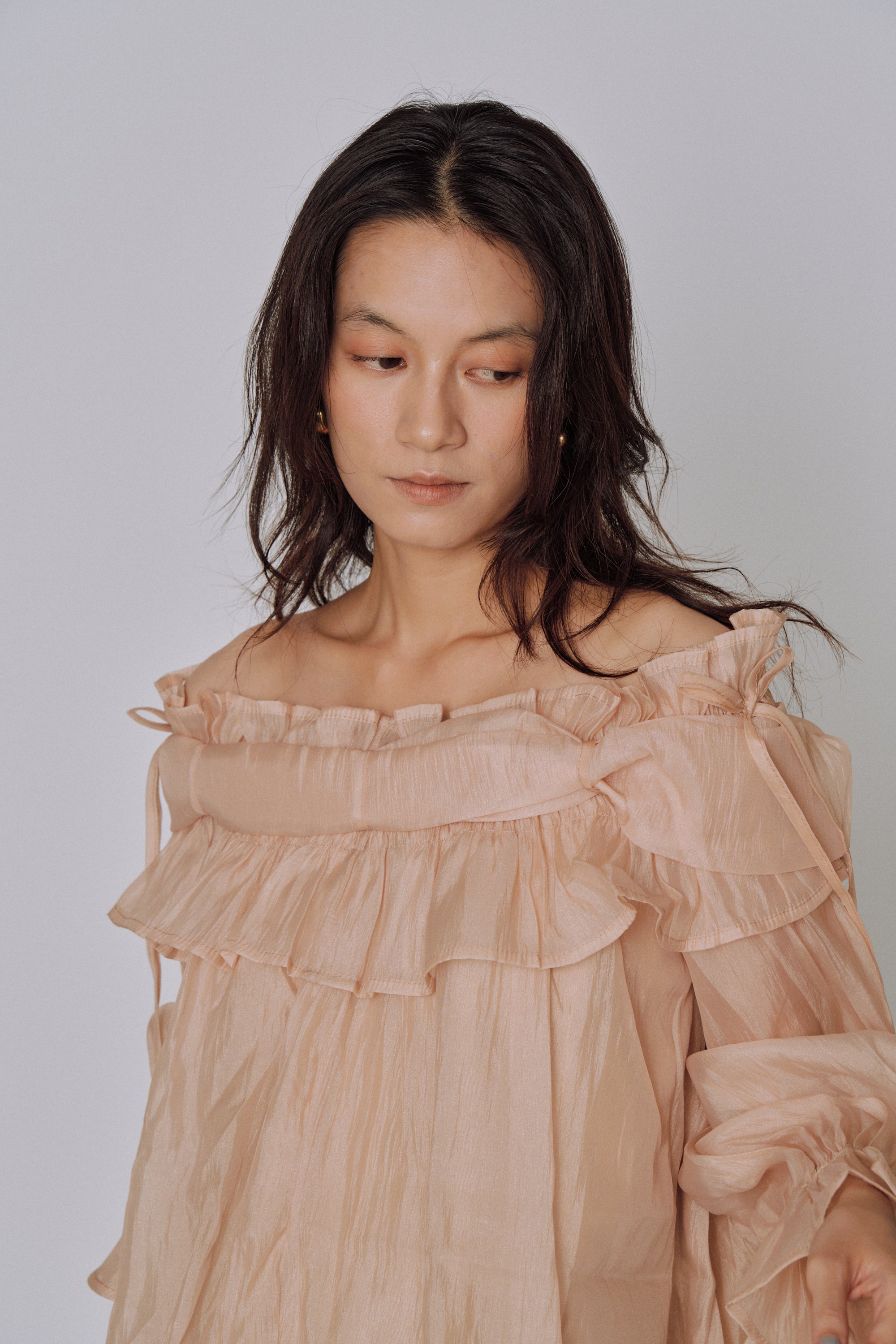 Cloud Ruffle Off-Shoulder Blouse