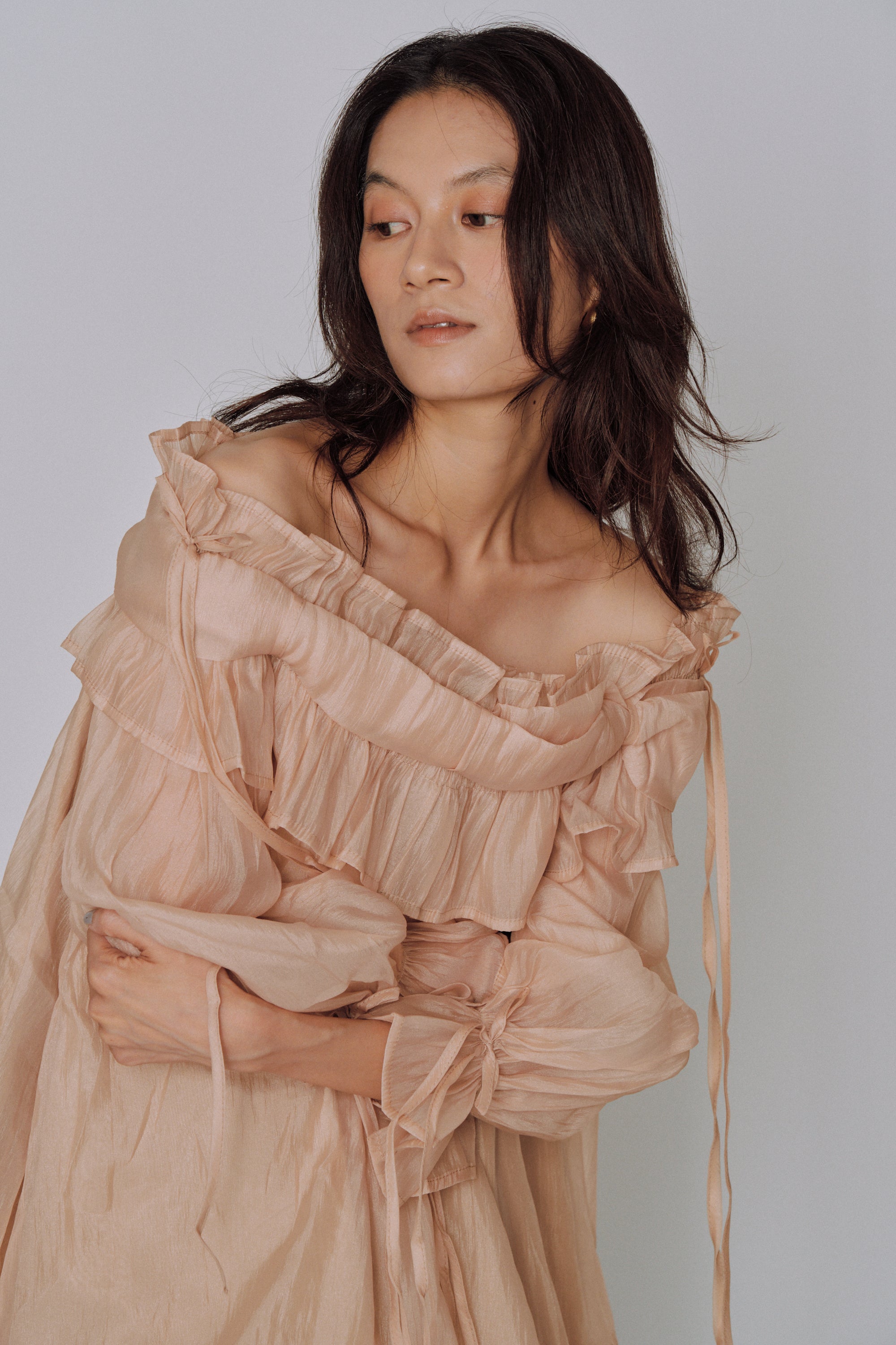 Cloud Ruffle Off-Shoulder Blouse