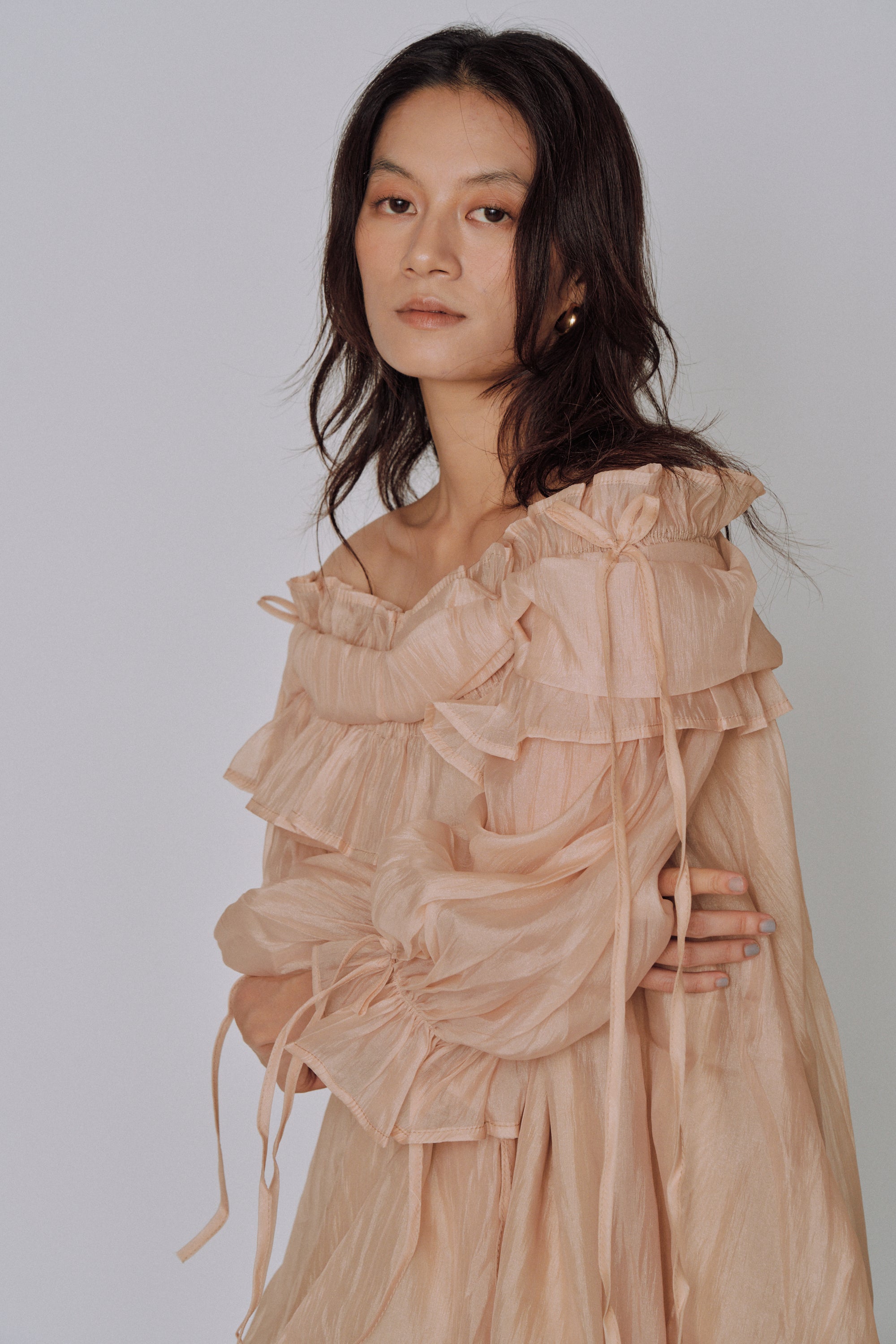 Cloud Ruffle Off-Shoulder Blouse