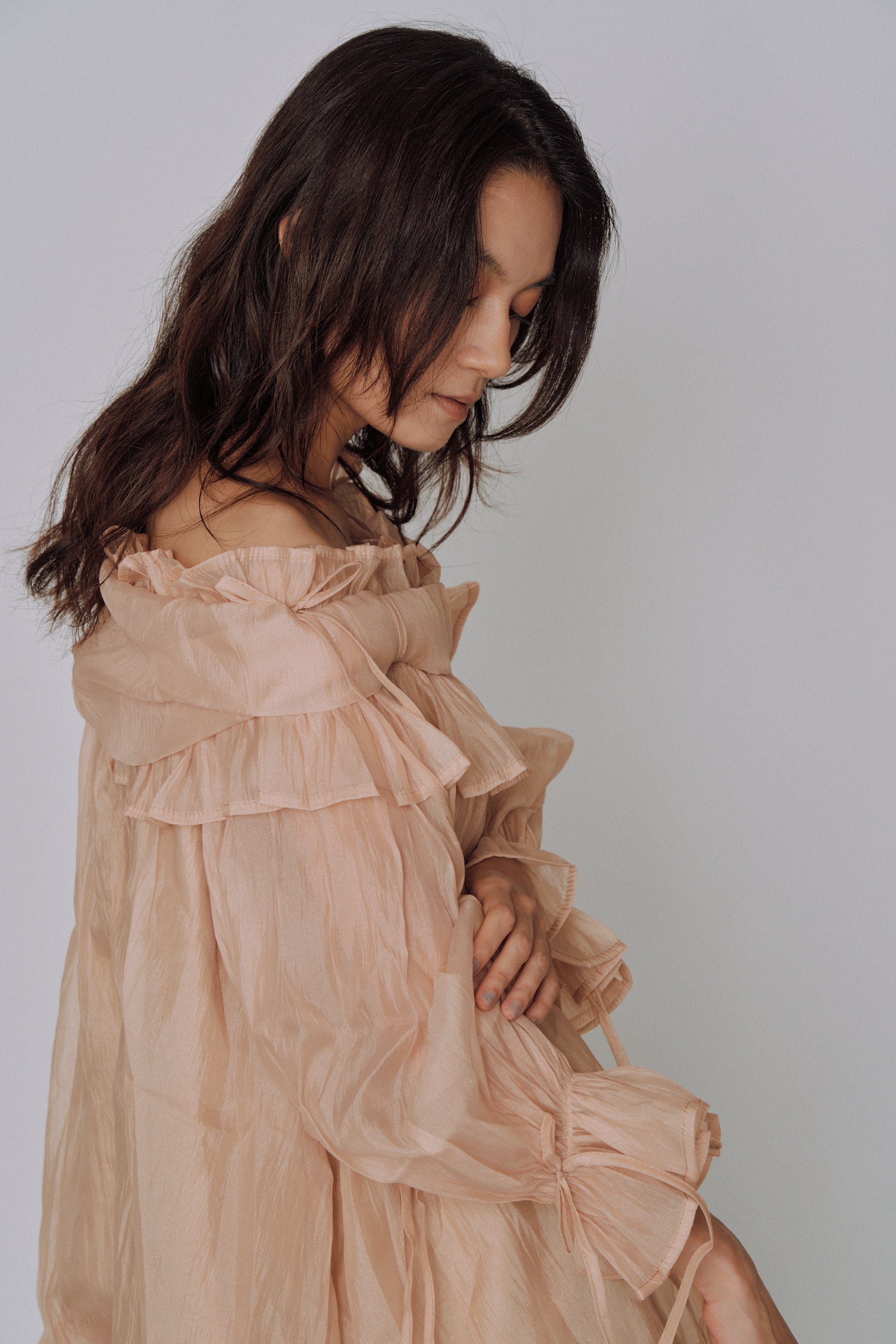 Cloud Ruffle Off-Shoulder Blouse