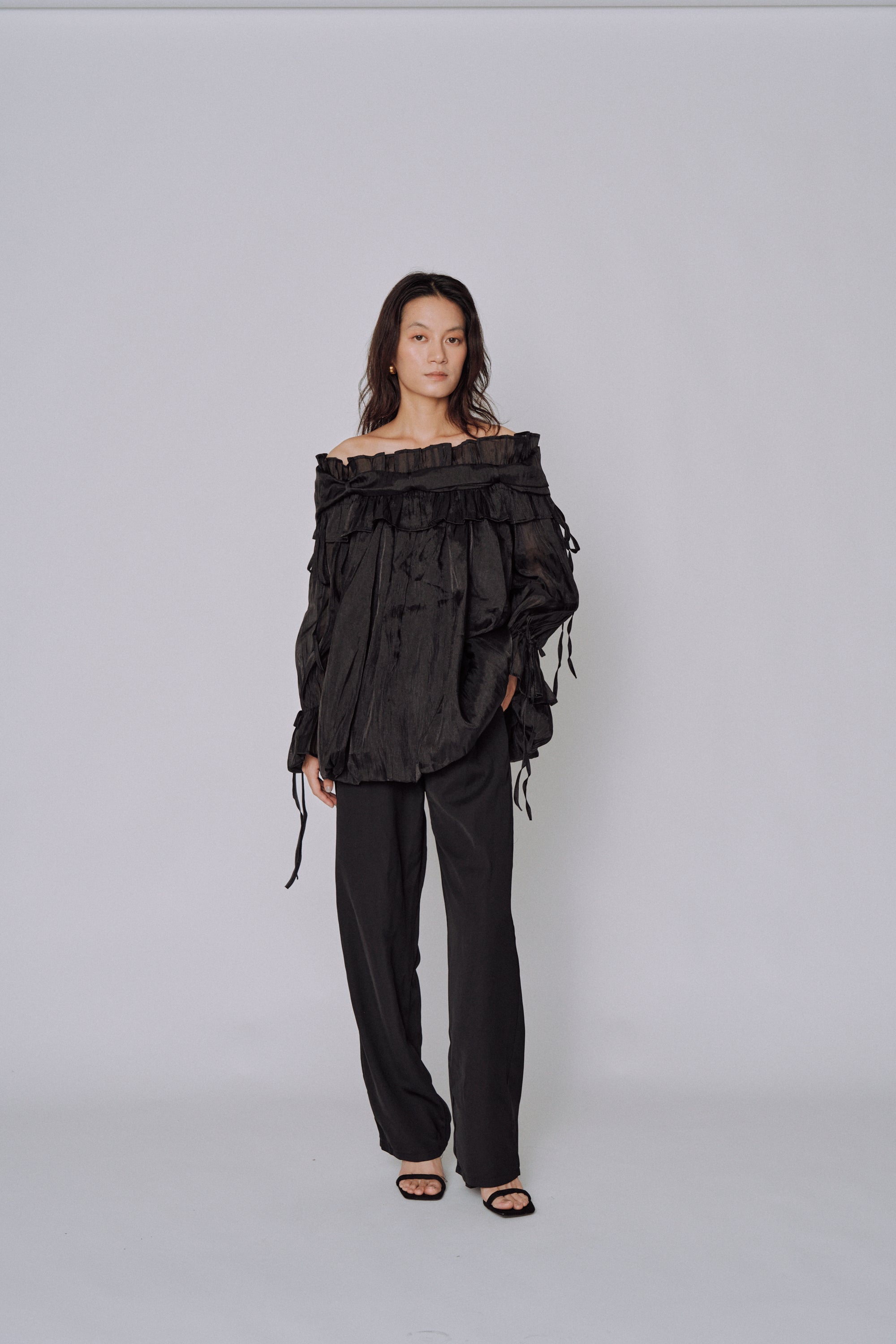 Cloud Ruffle Off-Shoulder Blouse