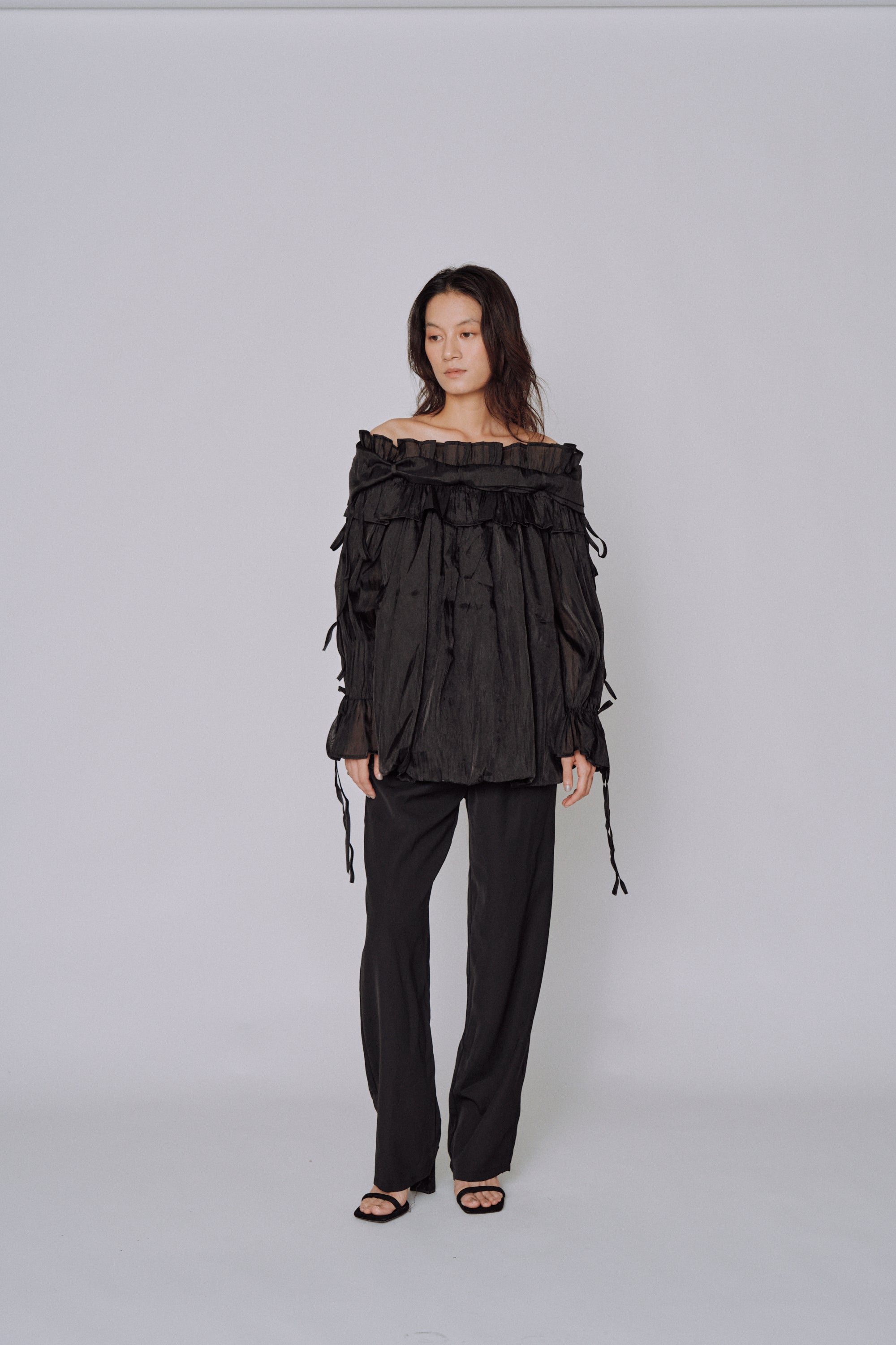 Cloud Ruffle Off-Shoulder Blouse