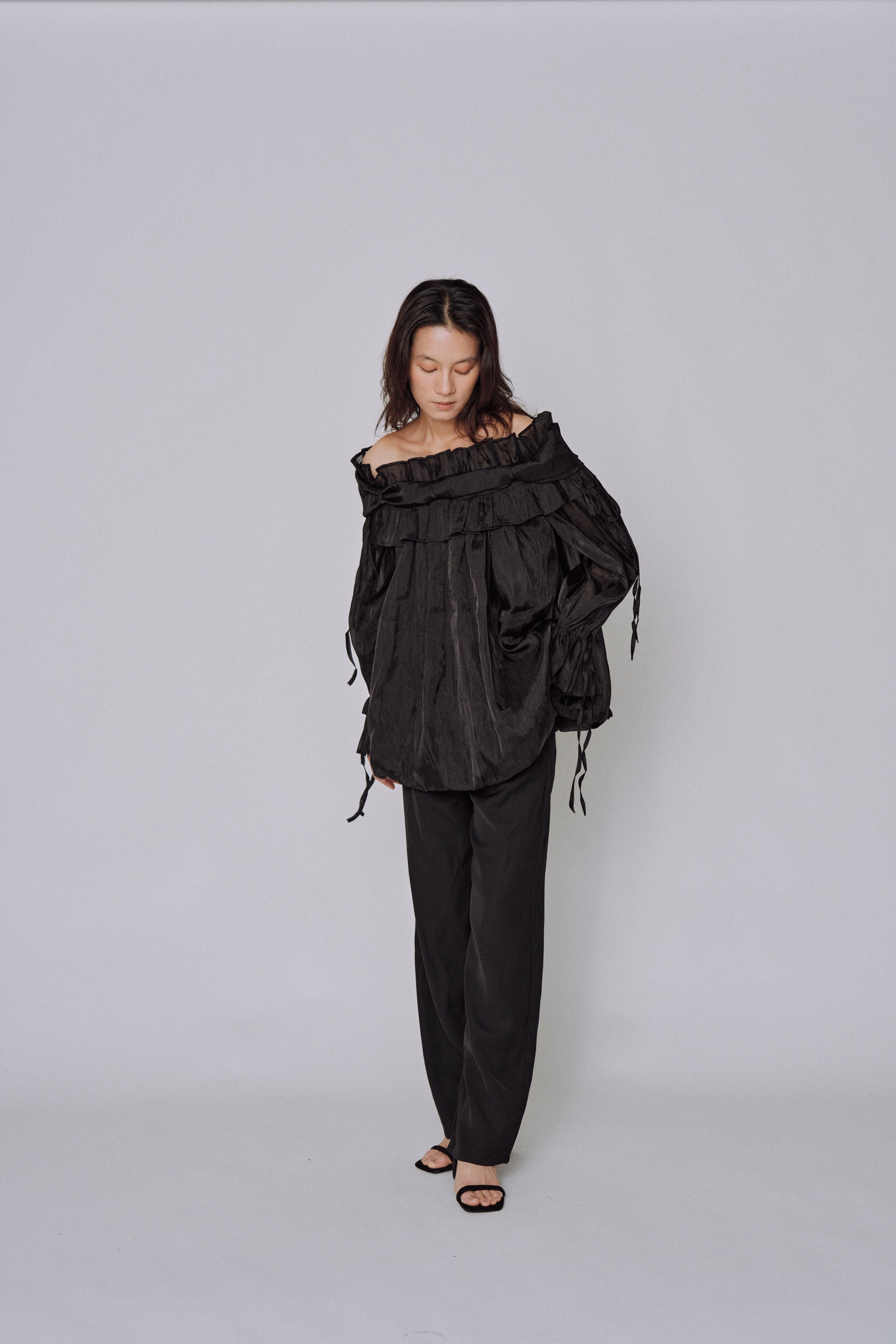 Cloud Ruffle Off-Shoulder Blouse