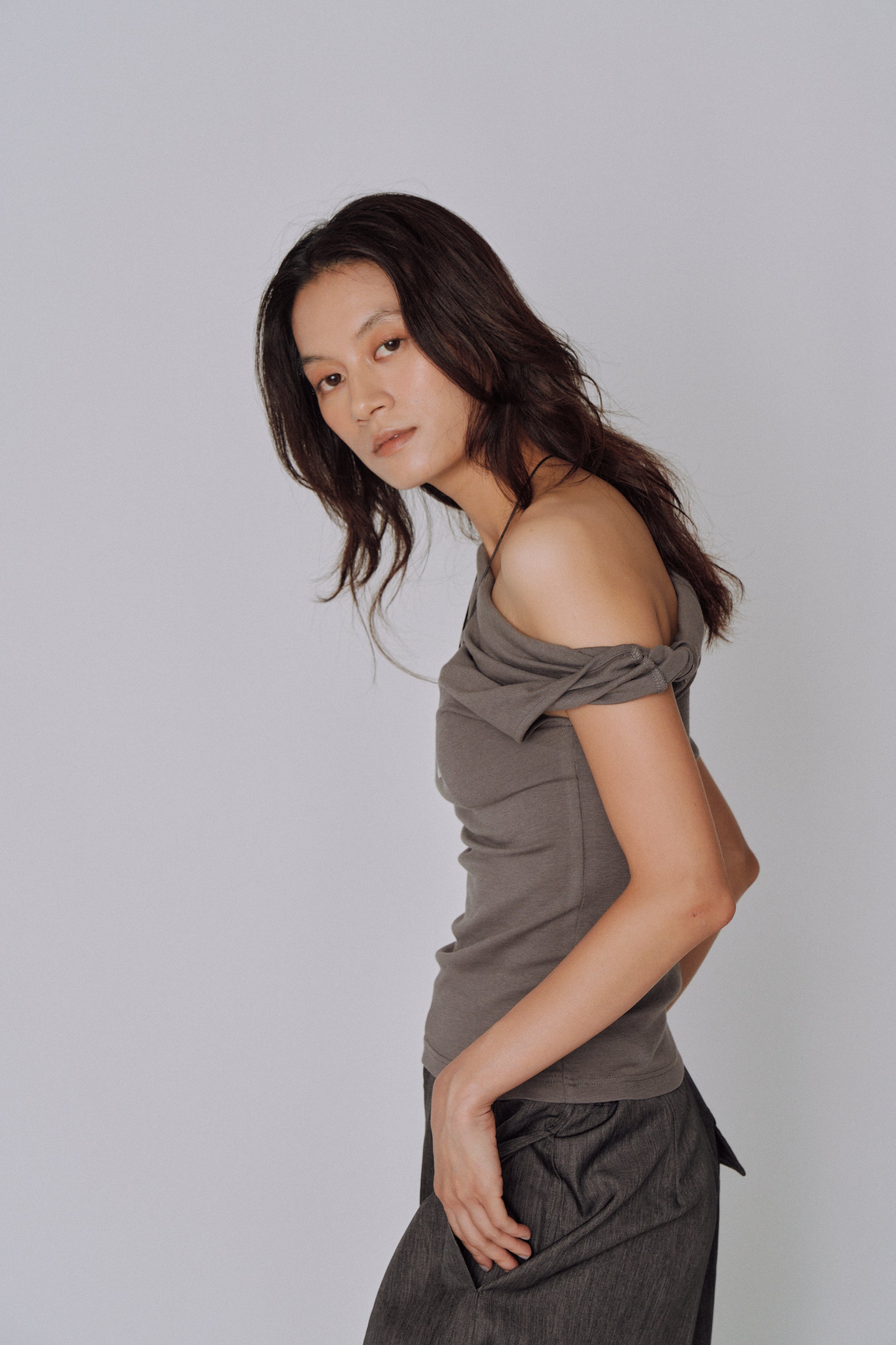 Asymmetry Drape Top