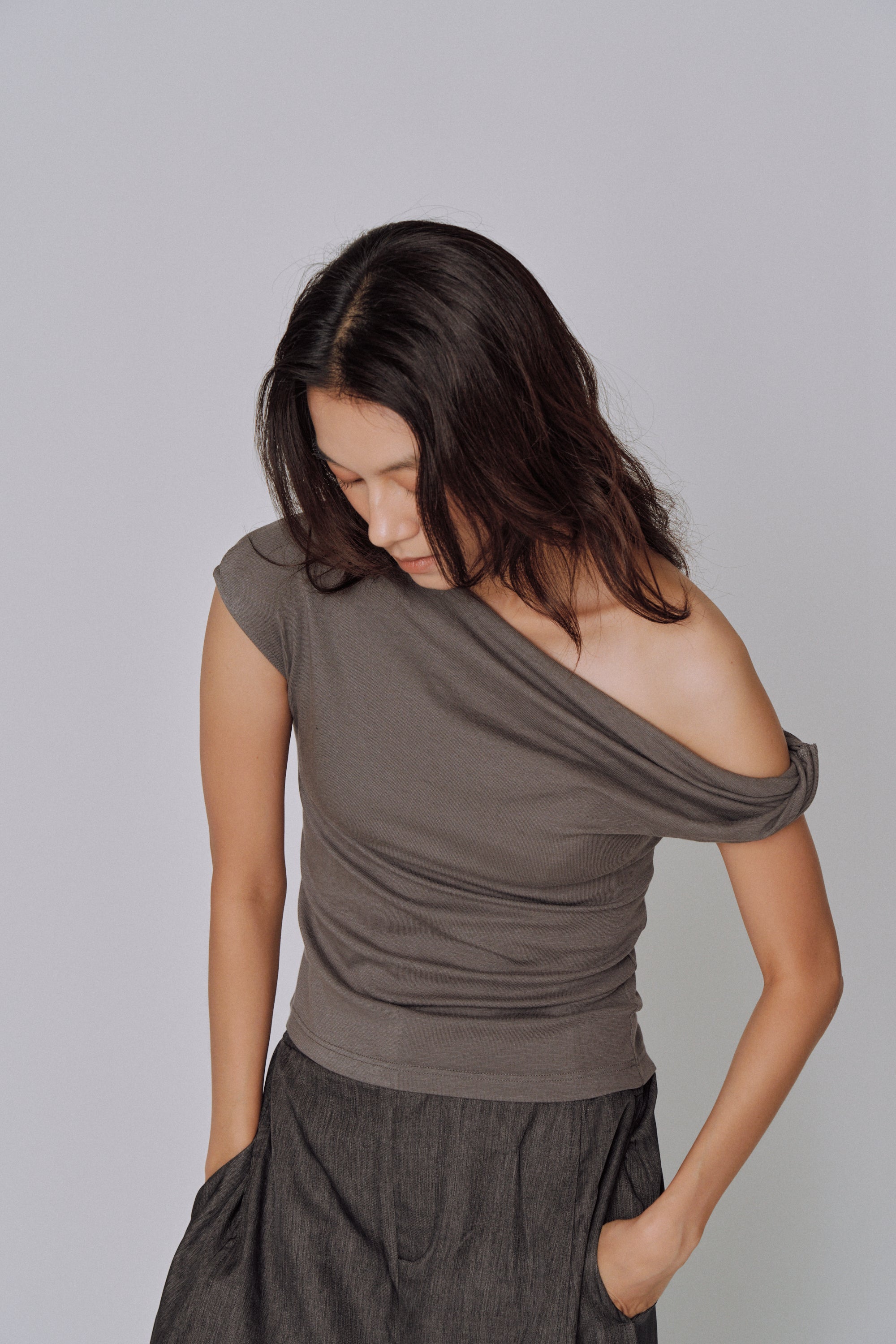 Asymmetry Drape Top
