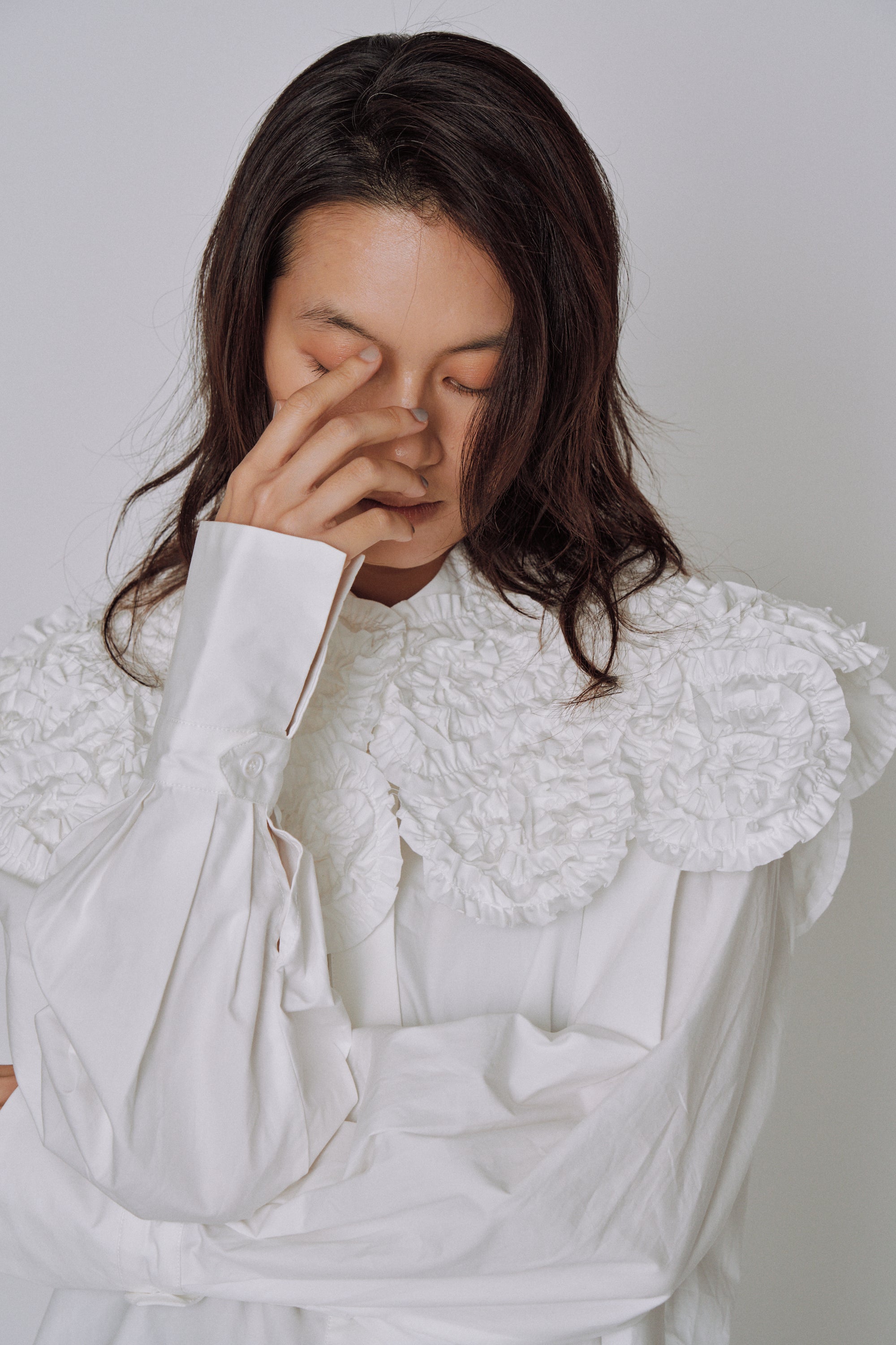 Sculpted Petal Collar Shirt