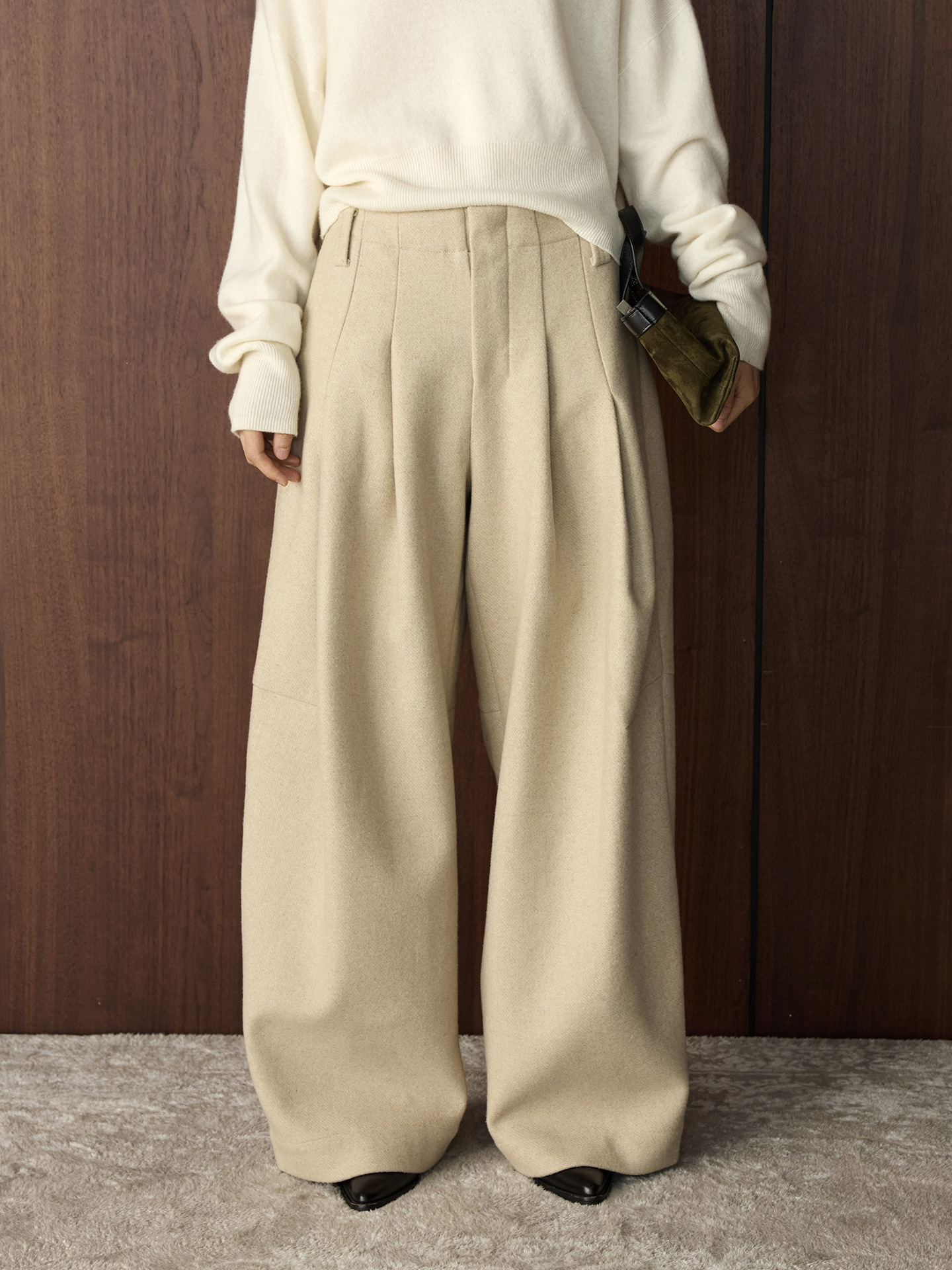Architectural Wool Wide Pants