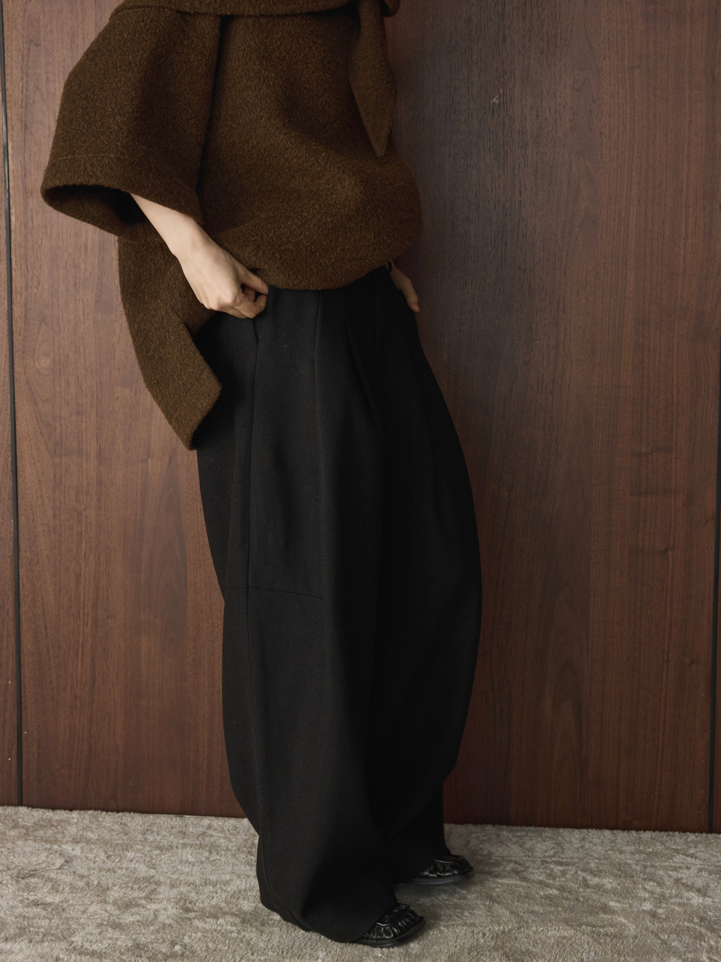 Architectural Wool Wide Pants