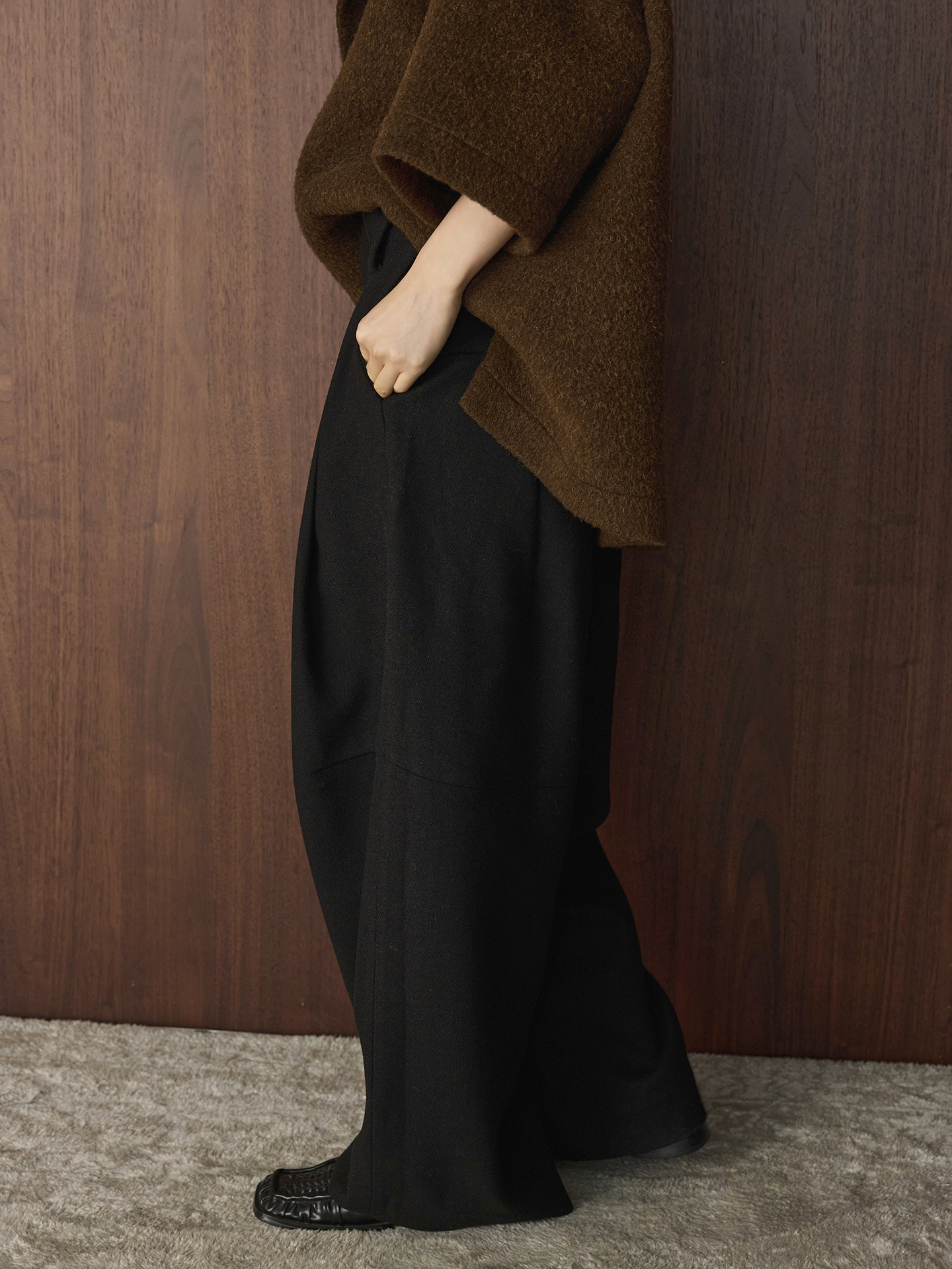 Architectural Wool Wide Pants