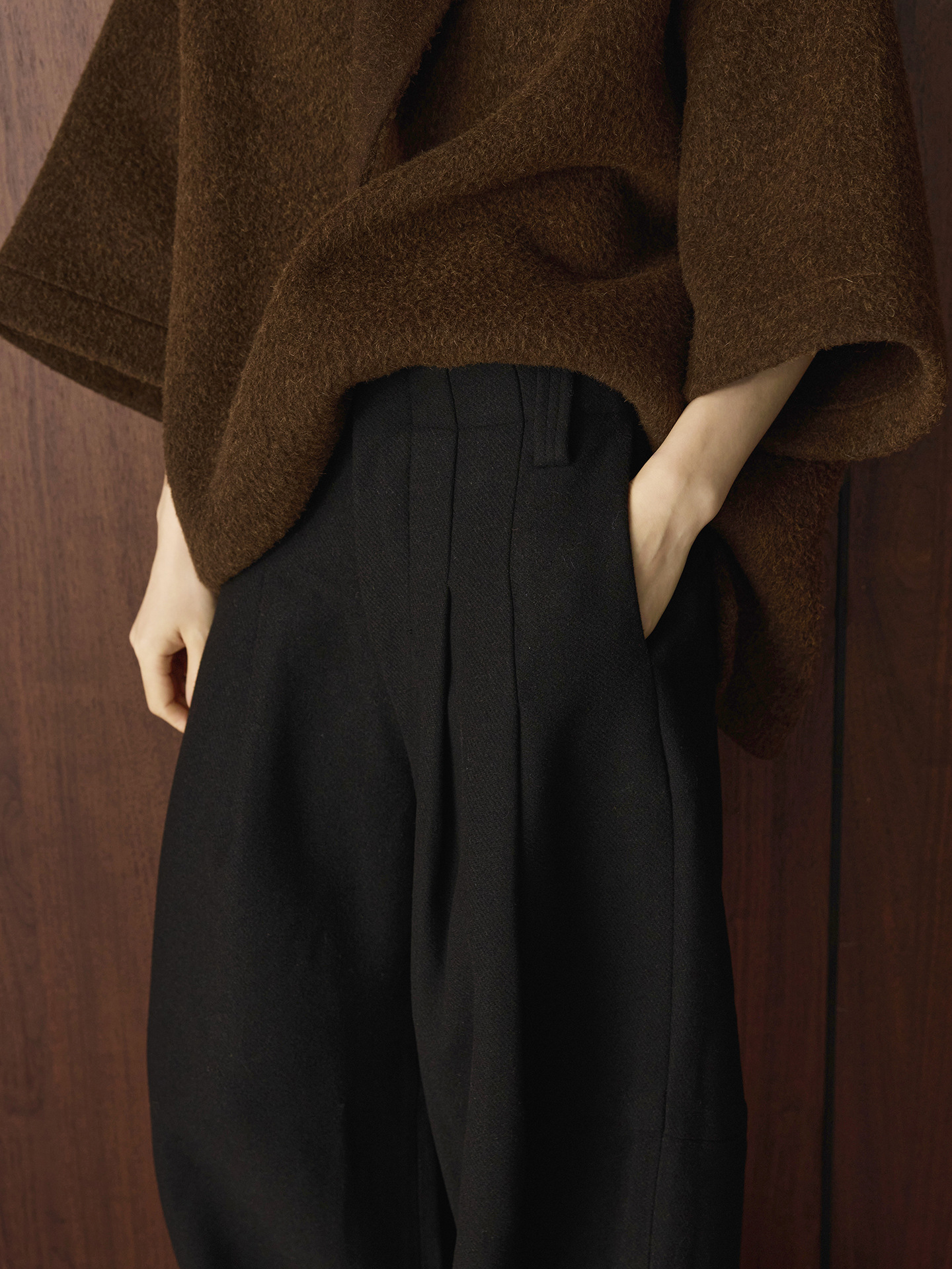 Architectural Wool Wide Pants