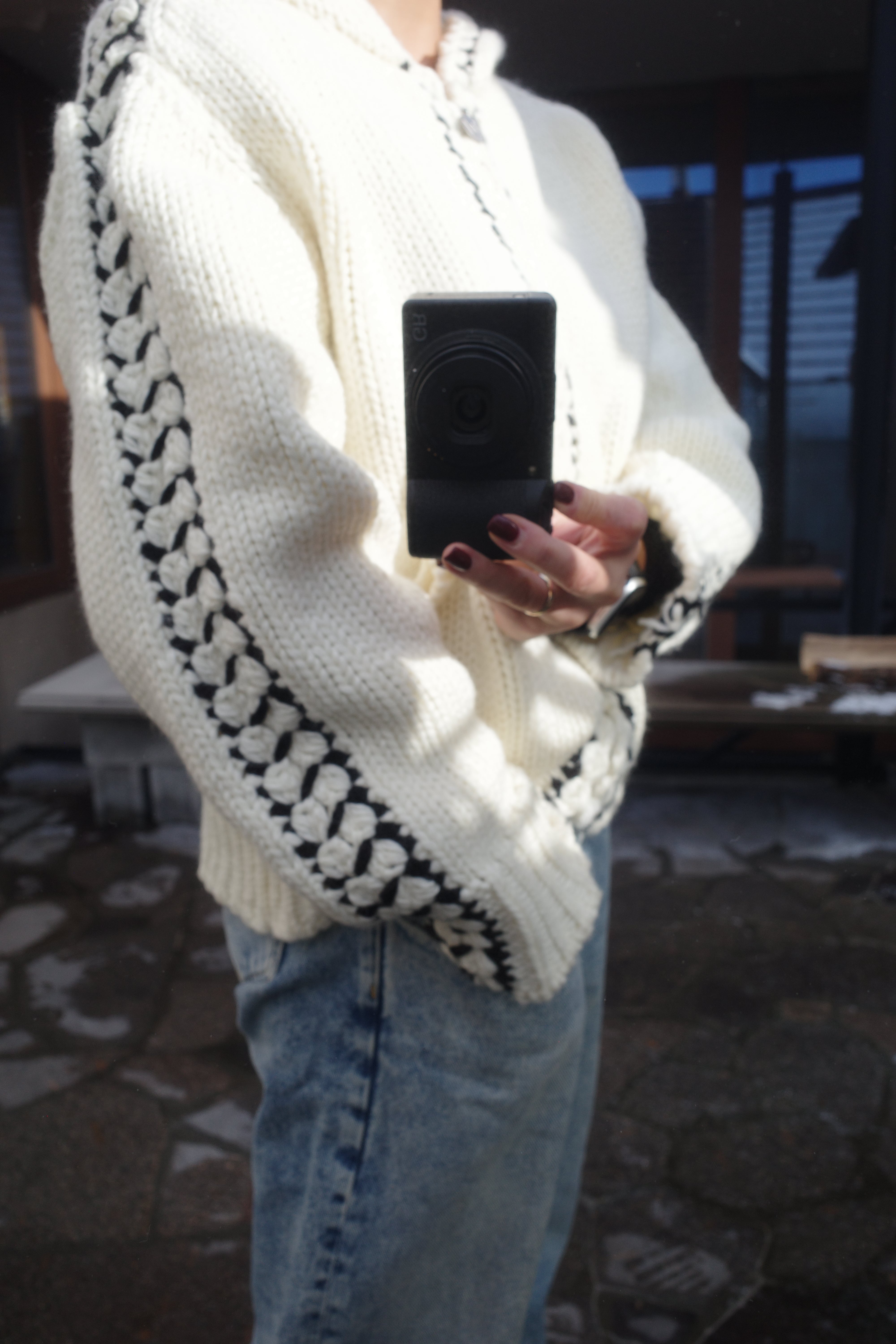 Cozy stich hood knit