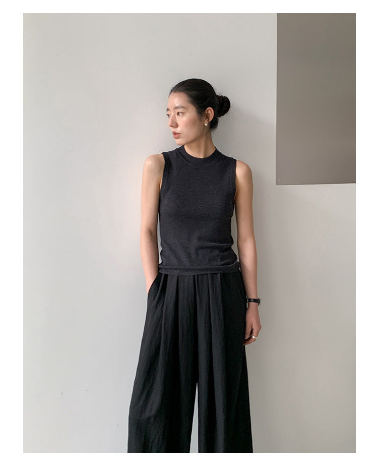 Airy Texture Wide Pants