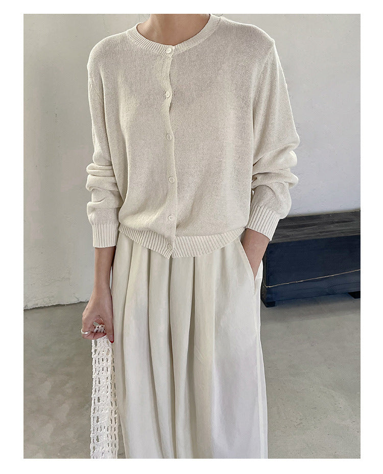 Airy Texture Wide Pants