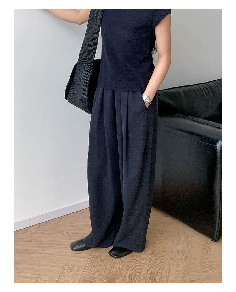 Airy Texture Wide Pants