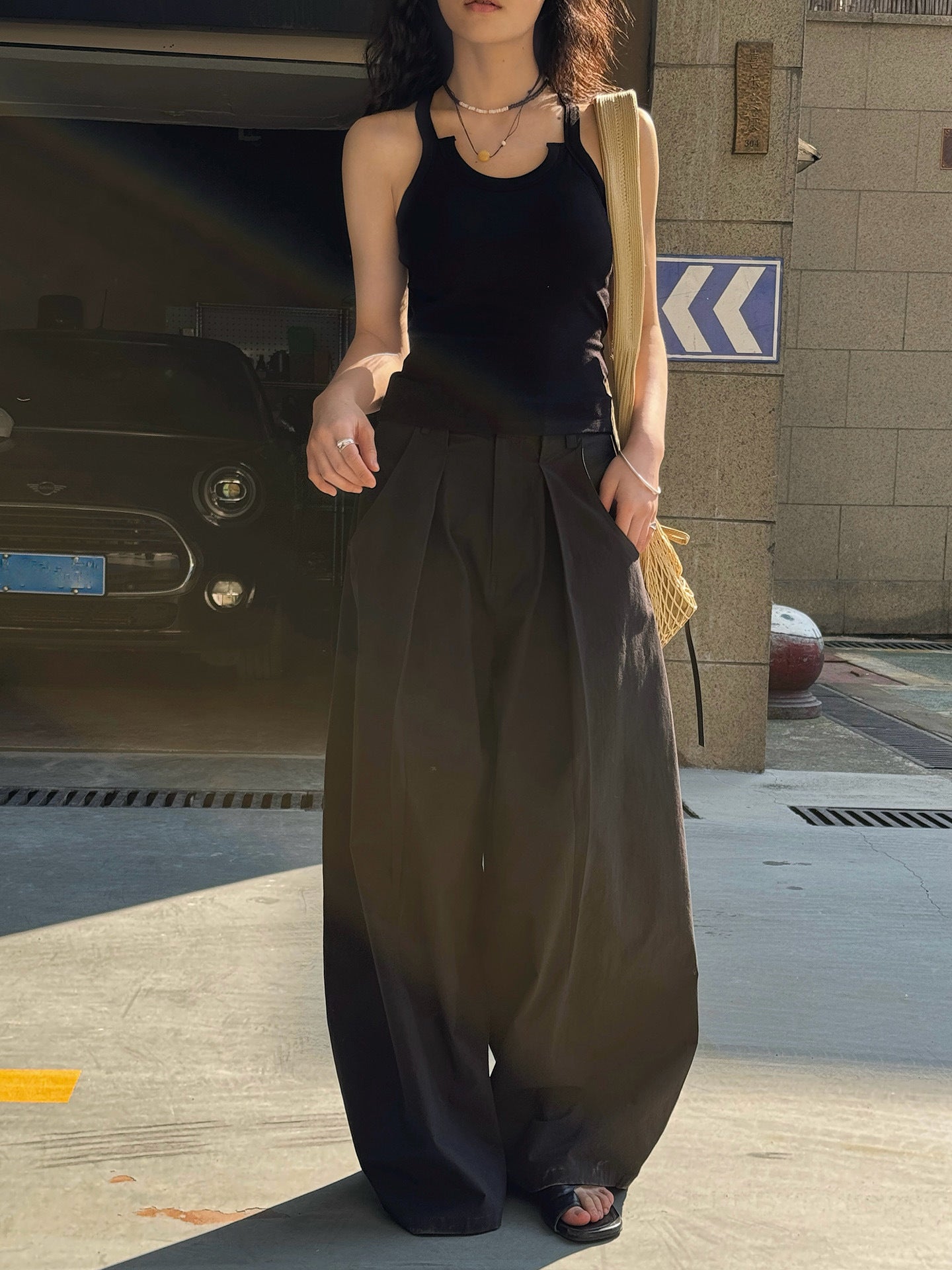 Ultra Wide High-Waist Tuck Pants