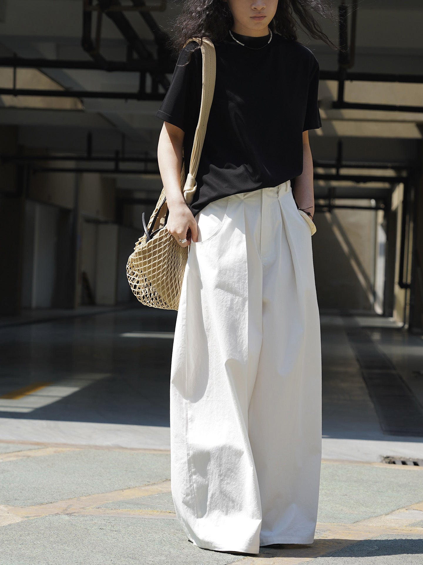 Ultra Wide High-Waist Tuck Pants