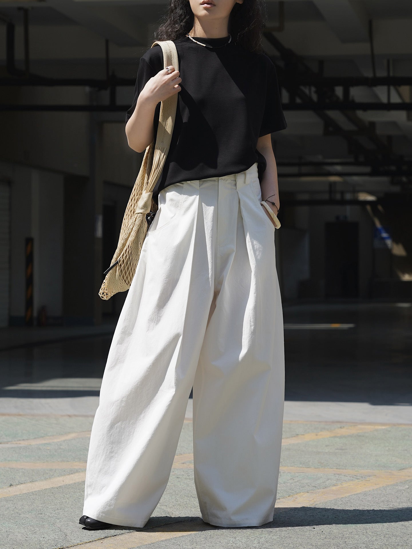 Ultra Wide High-Waist Tuck Pants