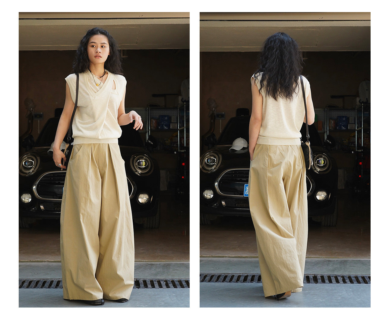 Ultra Wide High-Waist Tuck Pants