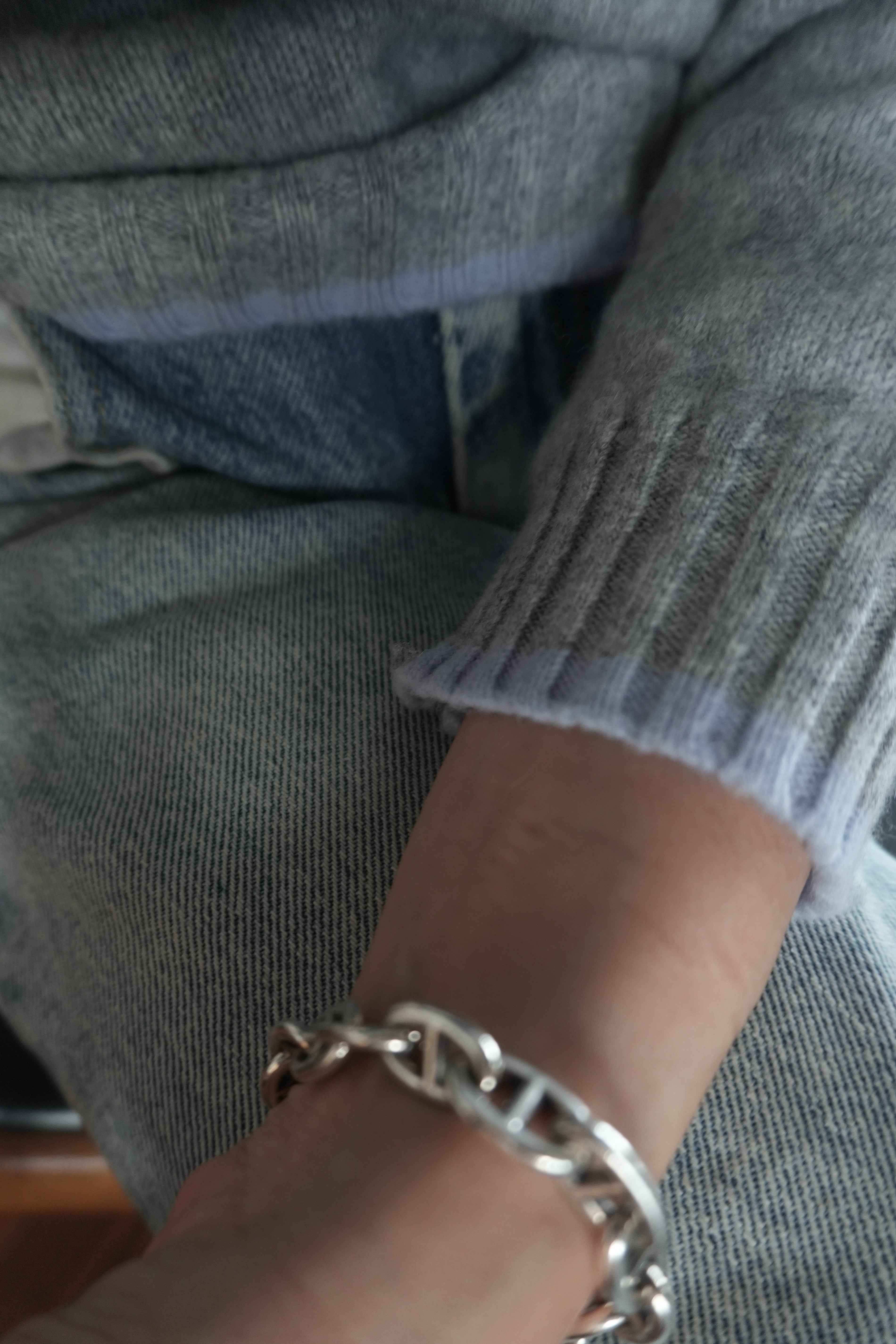 Contrast Edge Mohair Knit