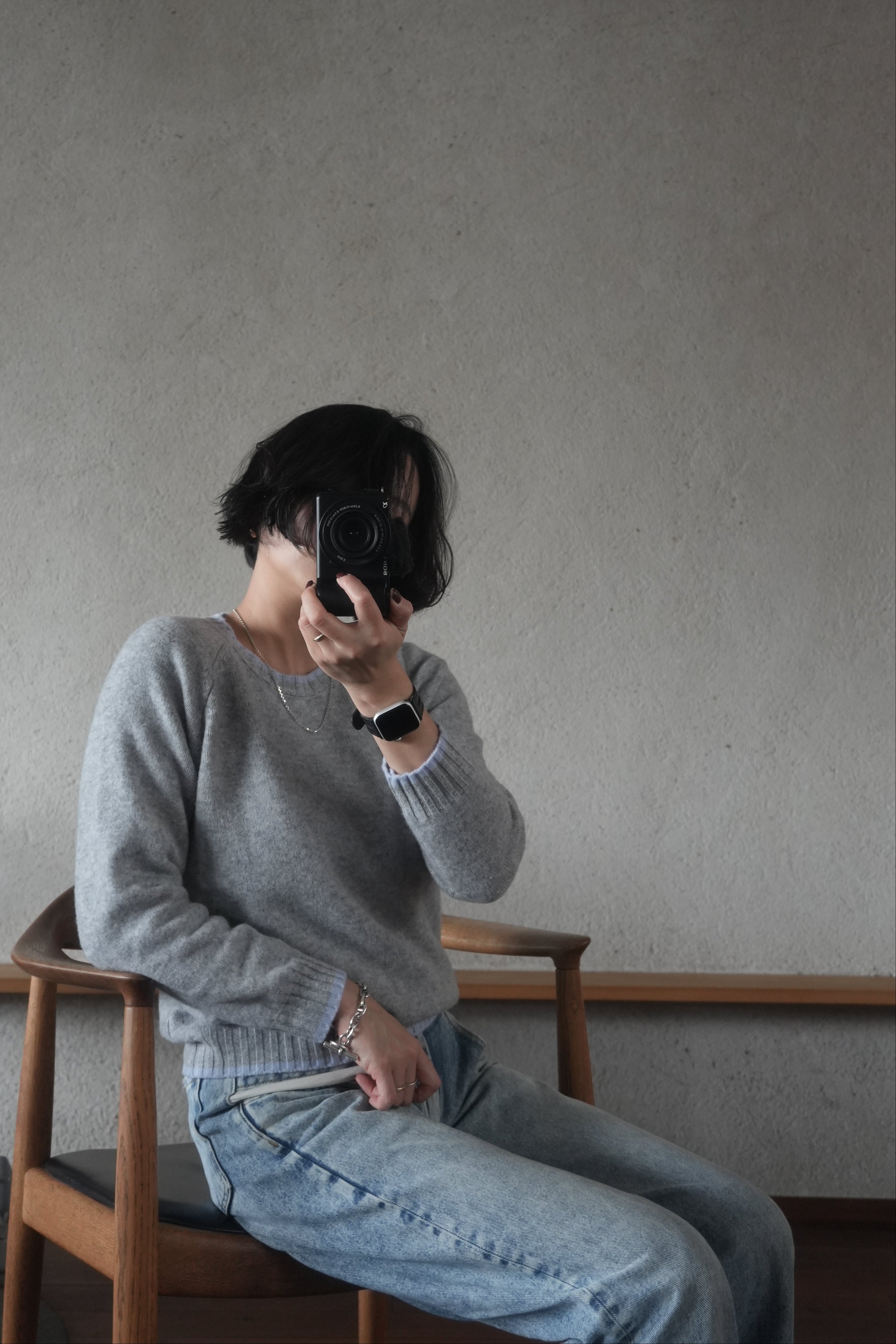 Contrast Edge Mohair Knit