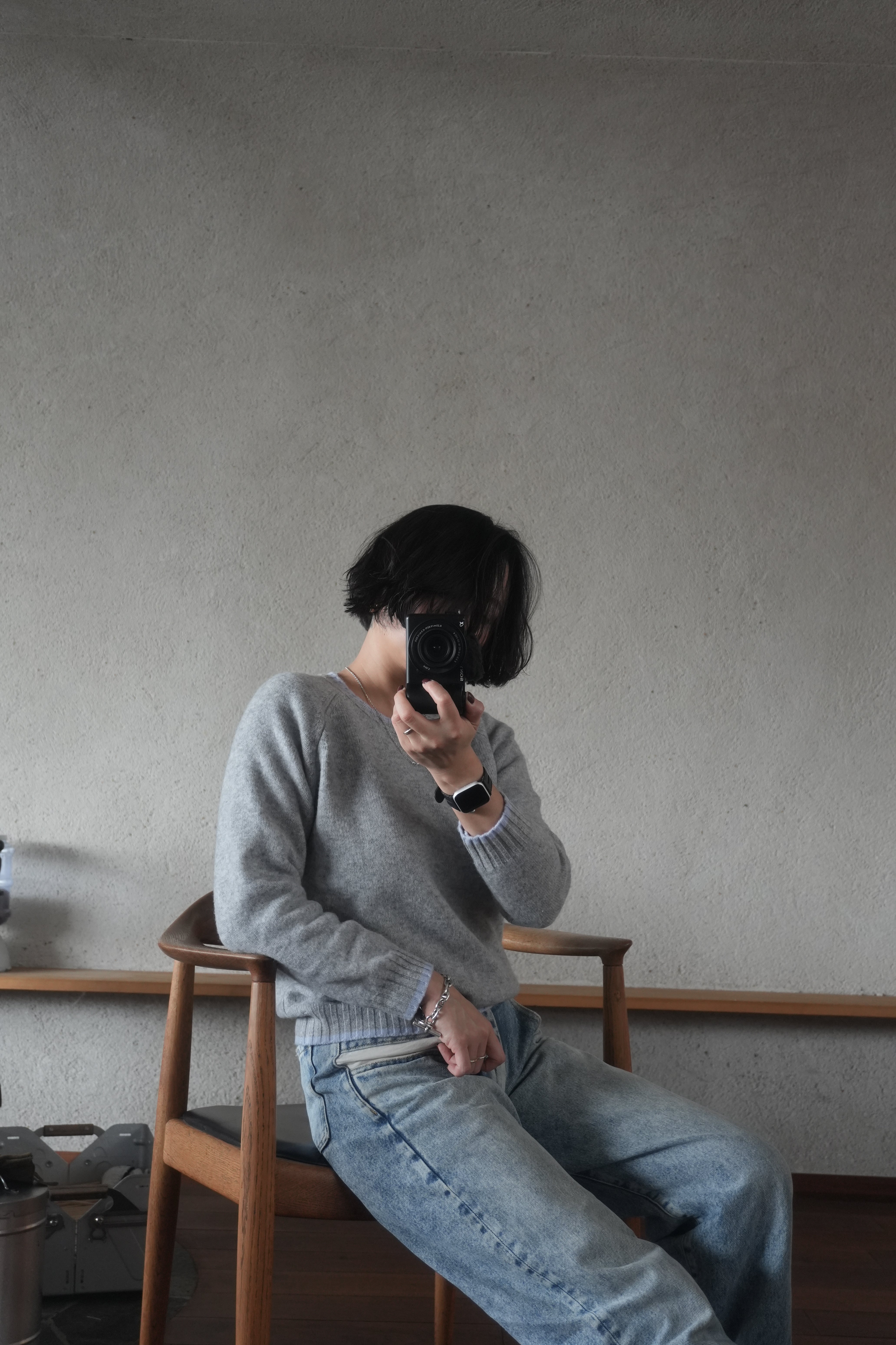 Contrast Edge Mohair Knit