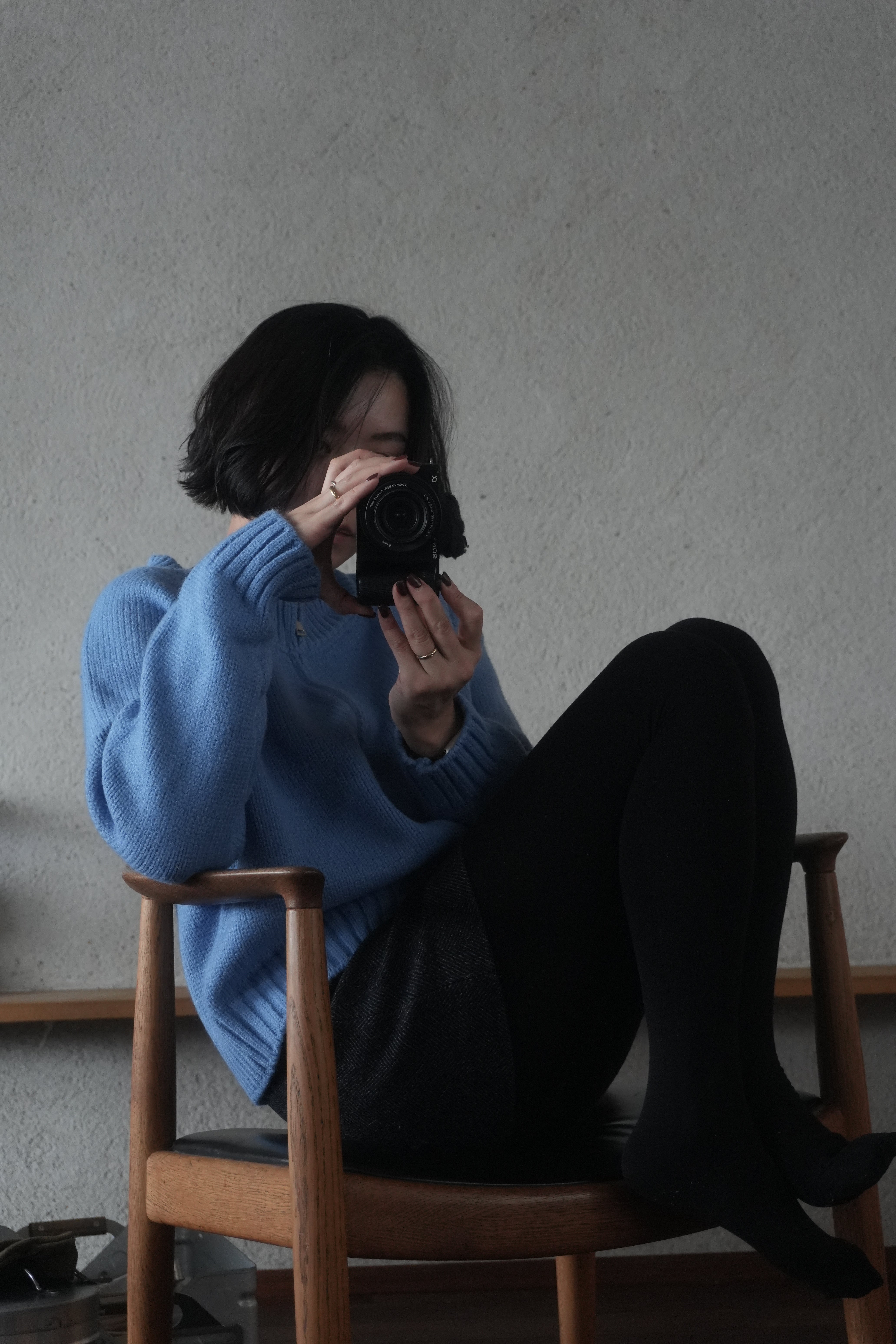 Blue zip knit