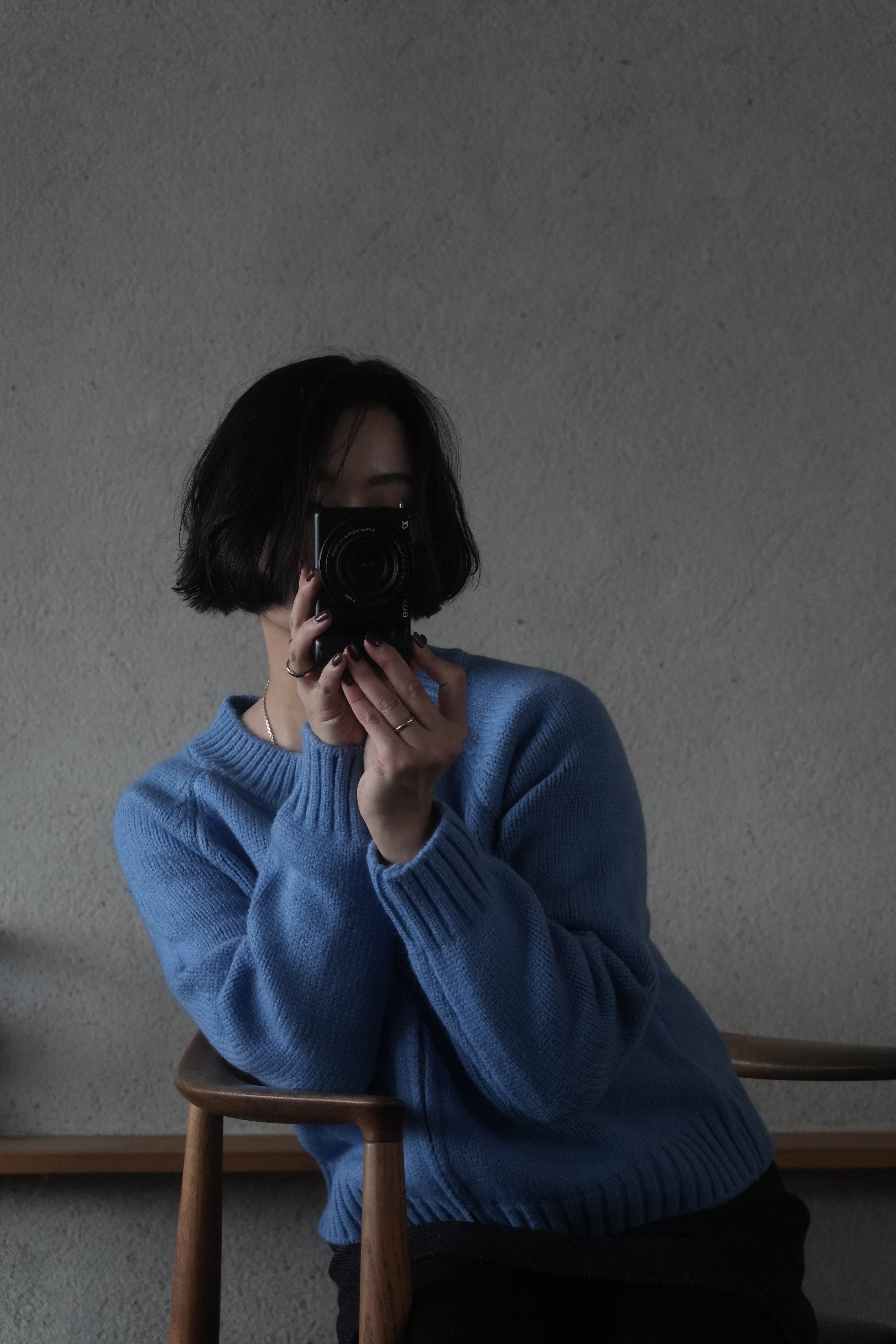 Blue zip knit