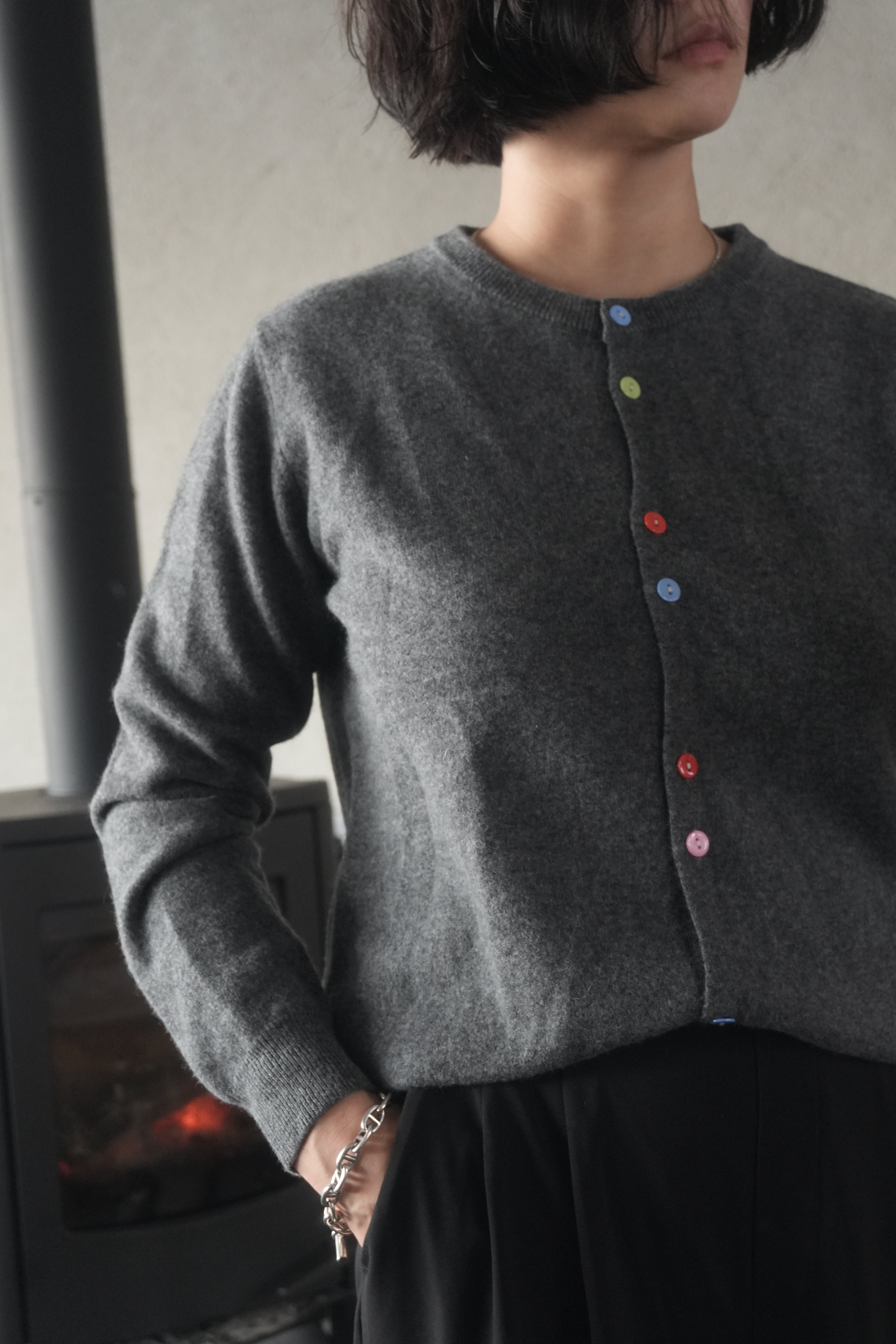 Multi-Color Button Knit Cardigan
