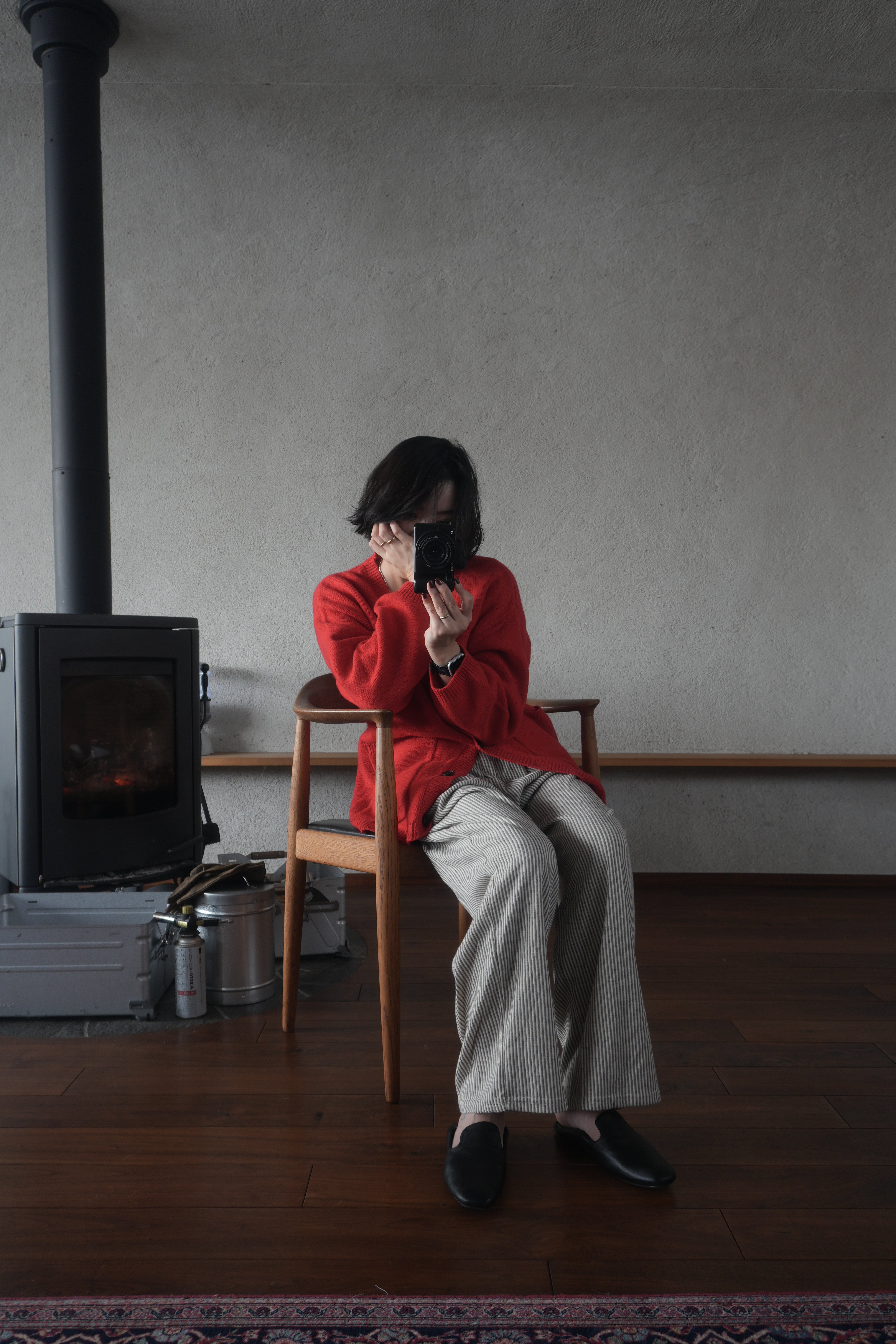 Soft Wool Relax Cardigan – Red