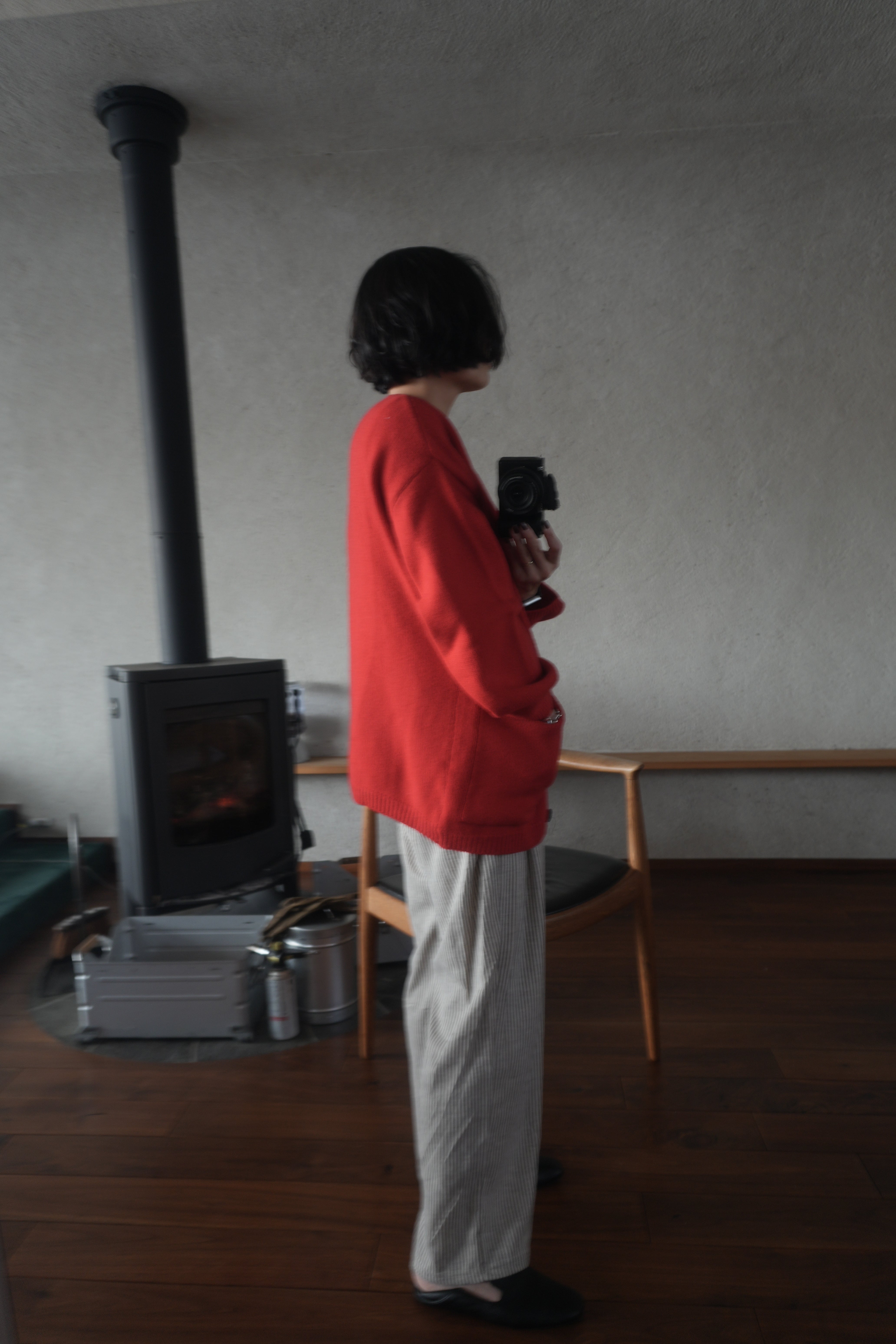Soft Wool Relax Cardigan – Red