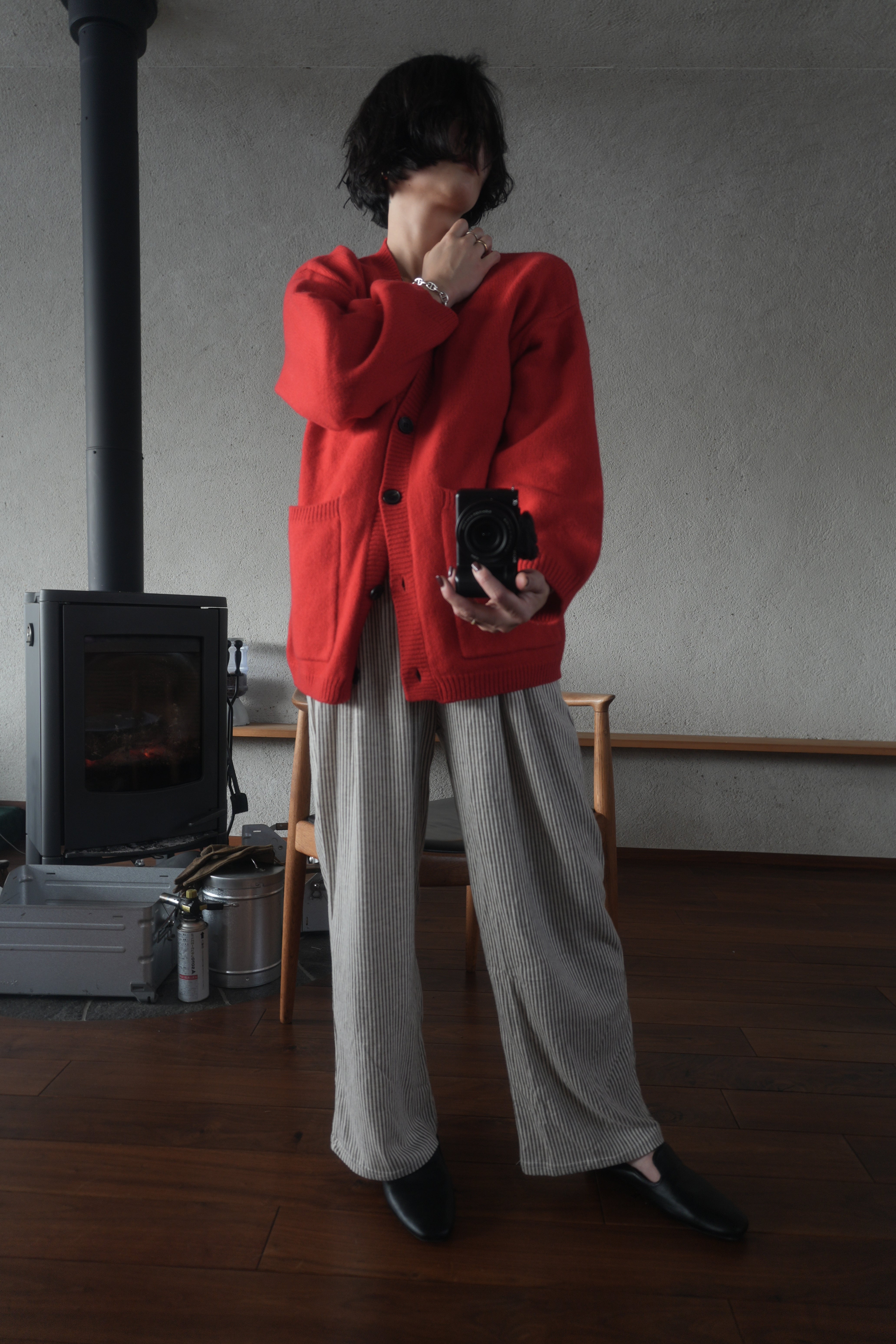 Soft Wool Relax Cardigan – Red