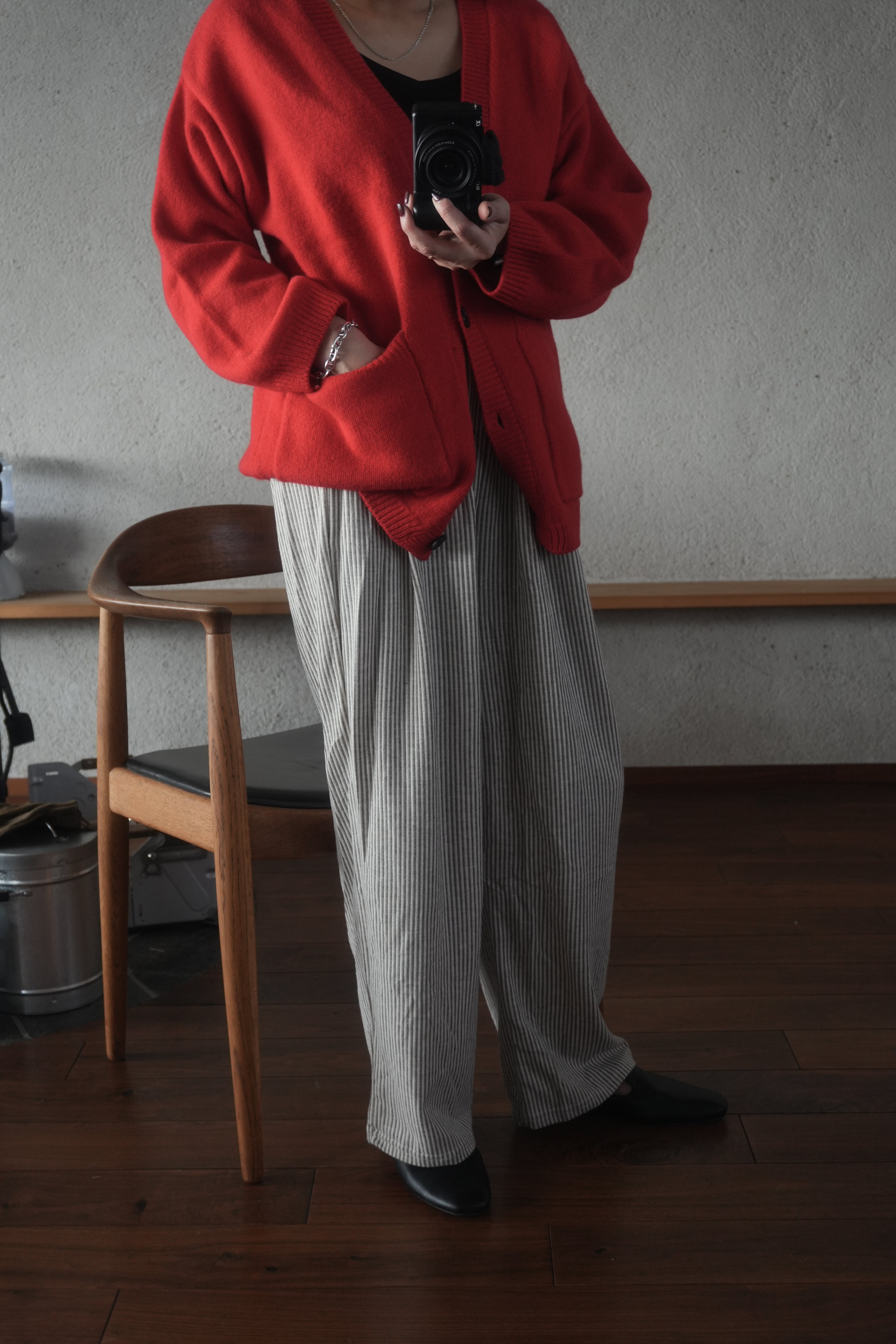 Soft Wool Relax Cardigan – Red