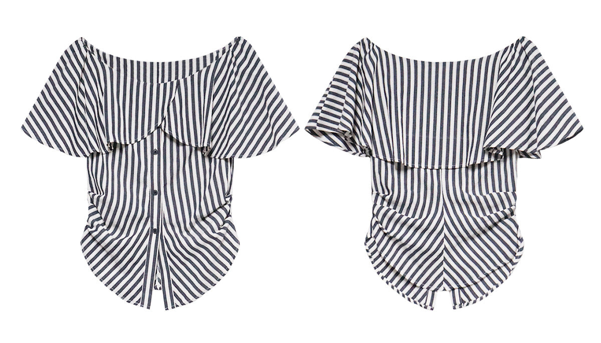 Ruffle Square Gingham Blouse