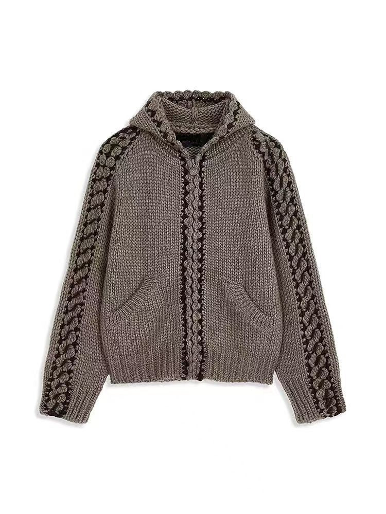 Cozy stich hood knit