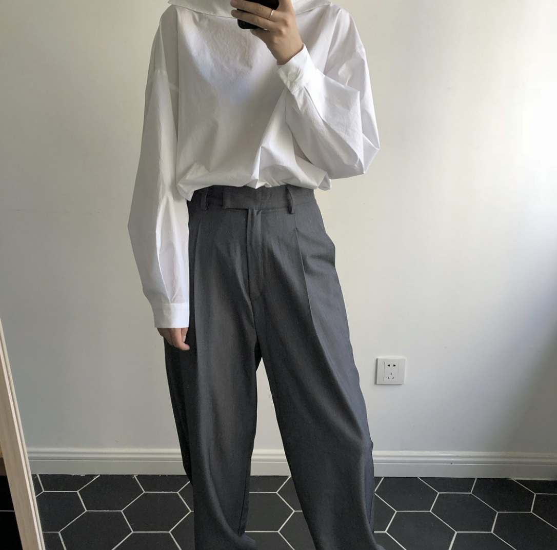 Gray tailored pants