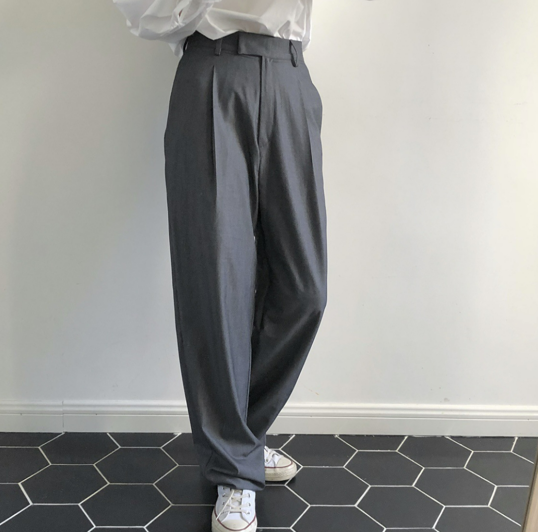 Gray tailored pants