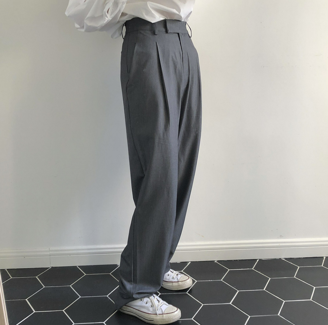 Gray tailored pants