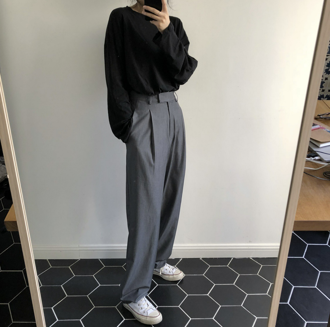 Gray tailored pants