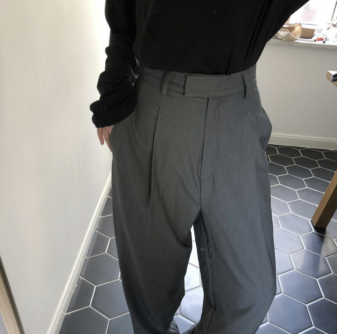 Gray tailored pants
