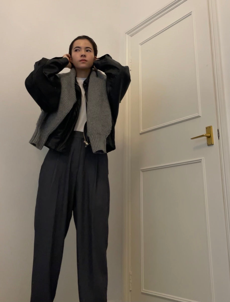 Gray tailored pants