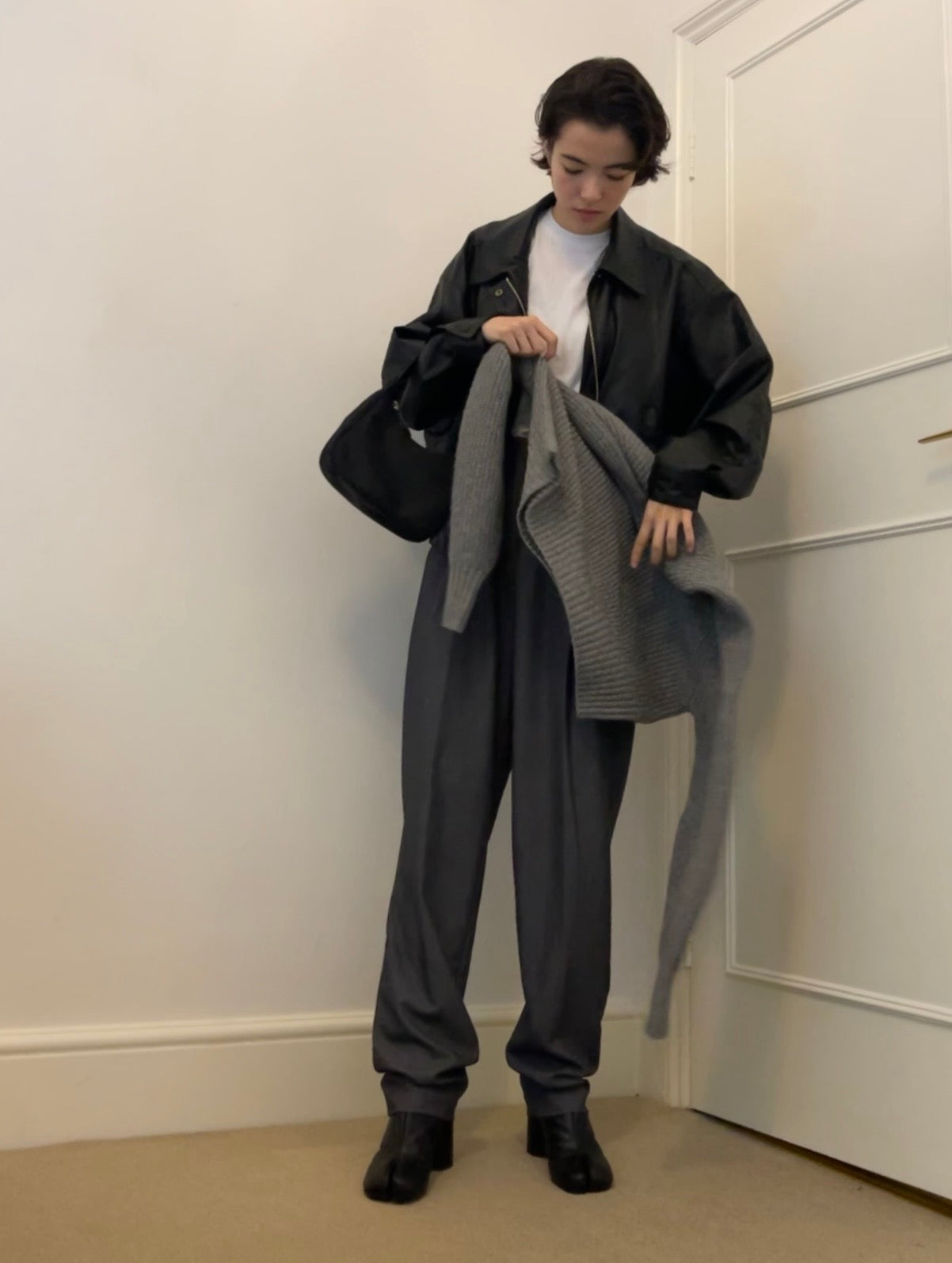 Gray tailored pants