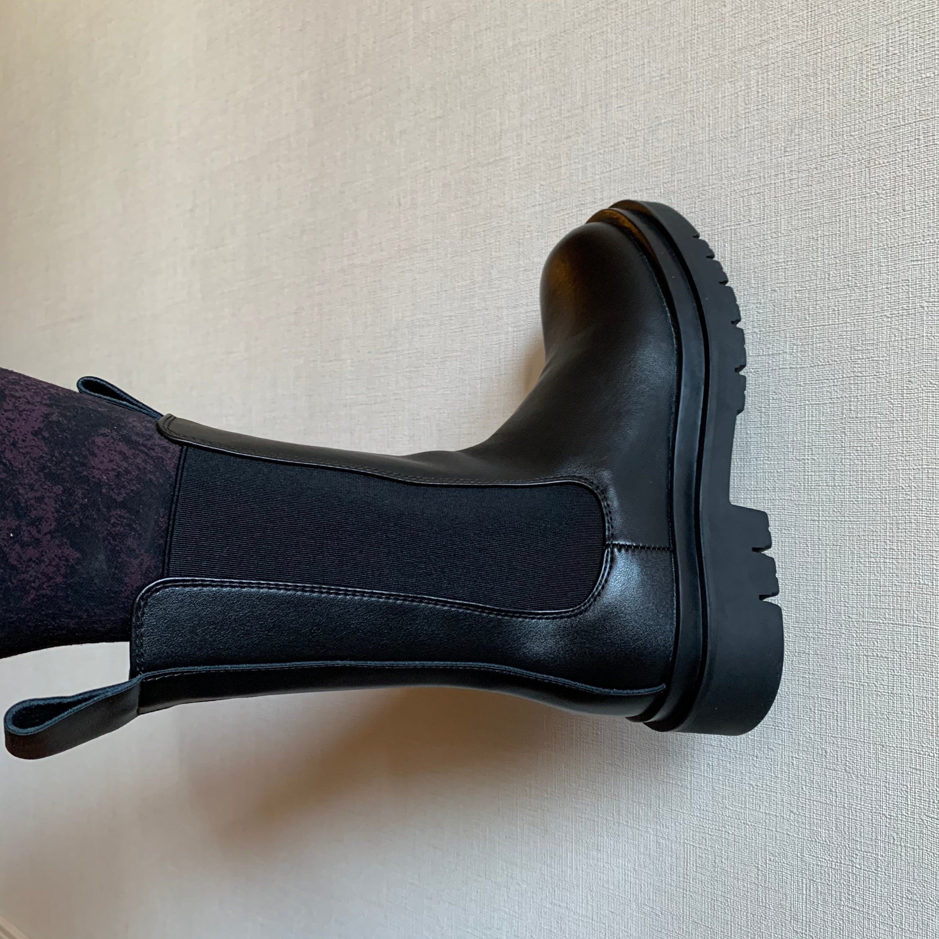 Black leather boots