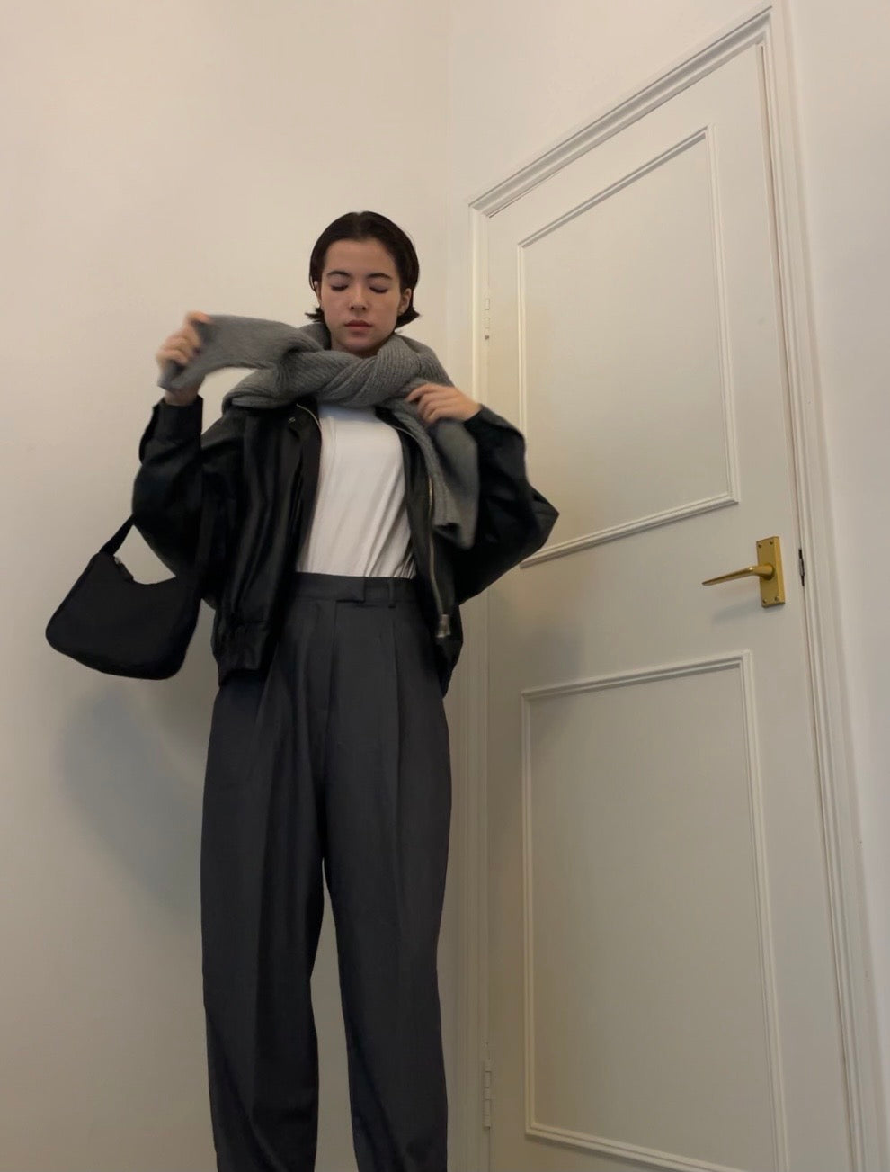 Gray tailored pants